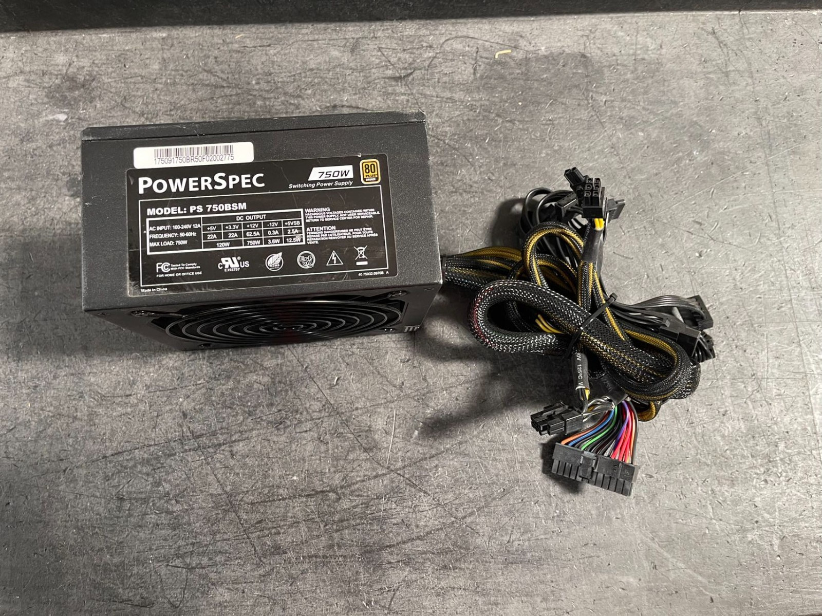 PowerSpec PS 750BSM 750W 80+ Bronze 4x PCIE Semi-Modular Gaming PC ATX12V PSU