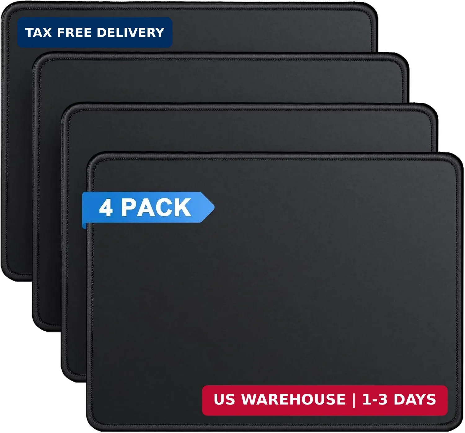 TECKNET 4 Pack Mouse Pad with Durable Anti-fray Stitching, Small Mousepad