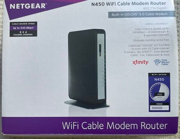 NETGEAR N450 CG3000Dv2  DOCSIS 3.0 WiFi Cable Modem Router Comcast Xfinity Cox