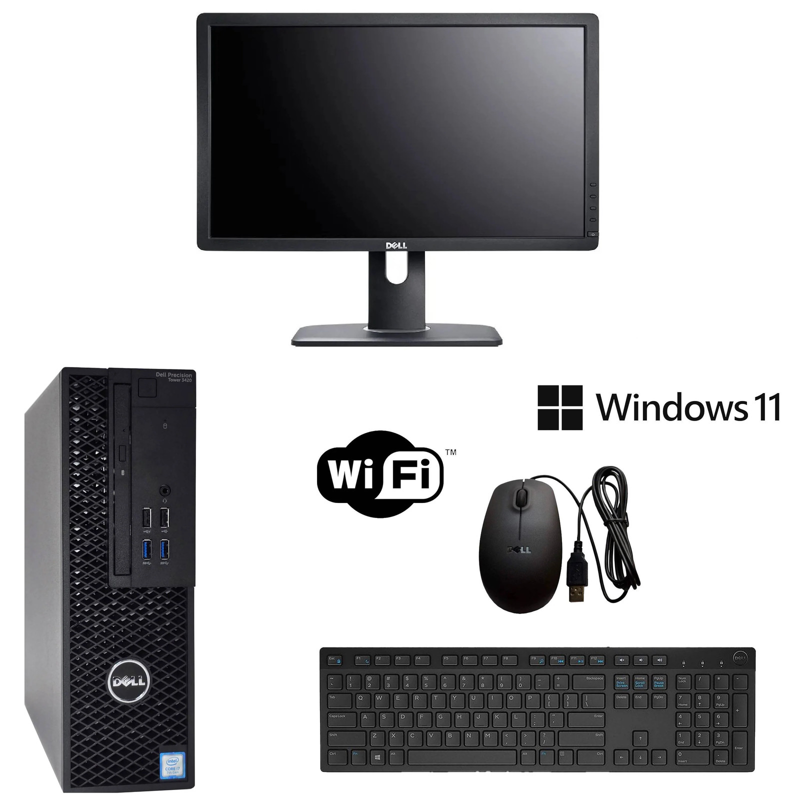 Bundle Monitor and Dell Precision SFF | i7 | Win 11 | 32 GB | 1 TB SSD | Wi-Fi