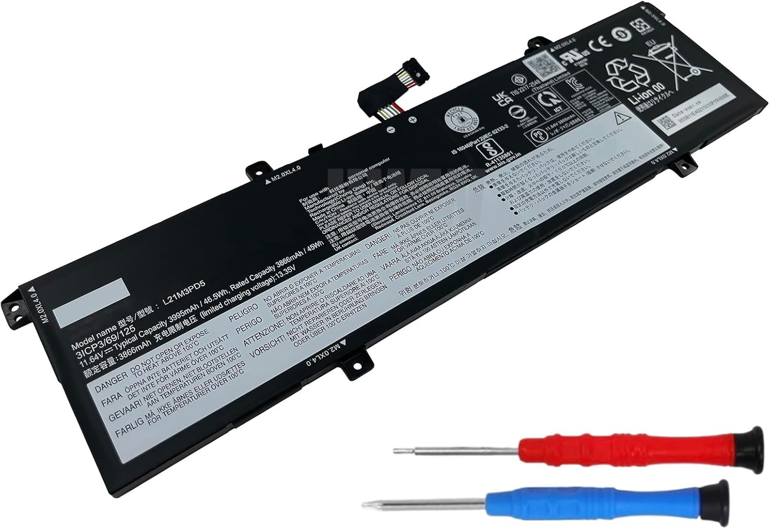 HWW New 11.64V 46.5Wh 3995mAh L21M3PD5 Battery Compatible with Lenovo ThinkBook