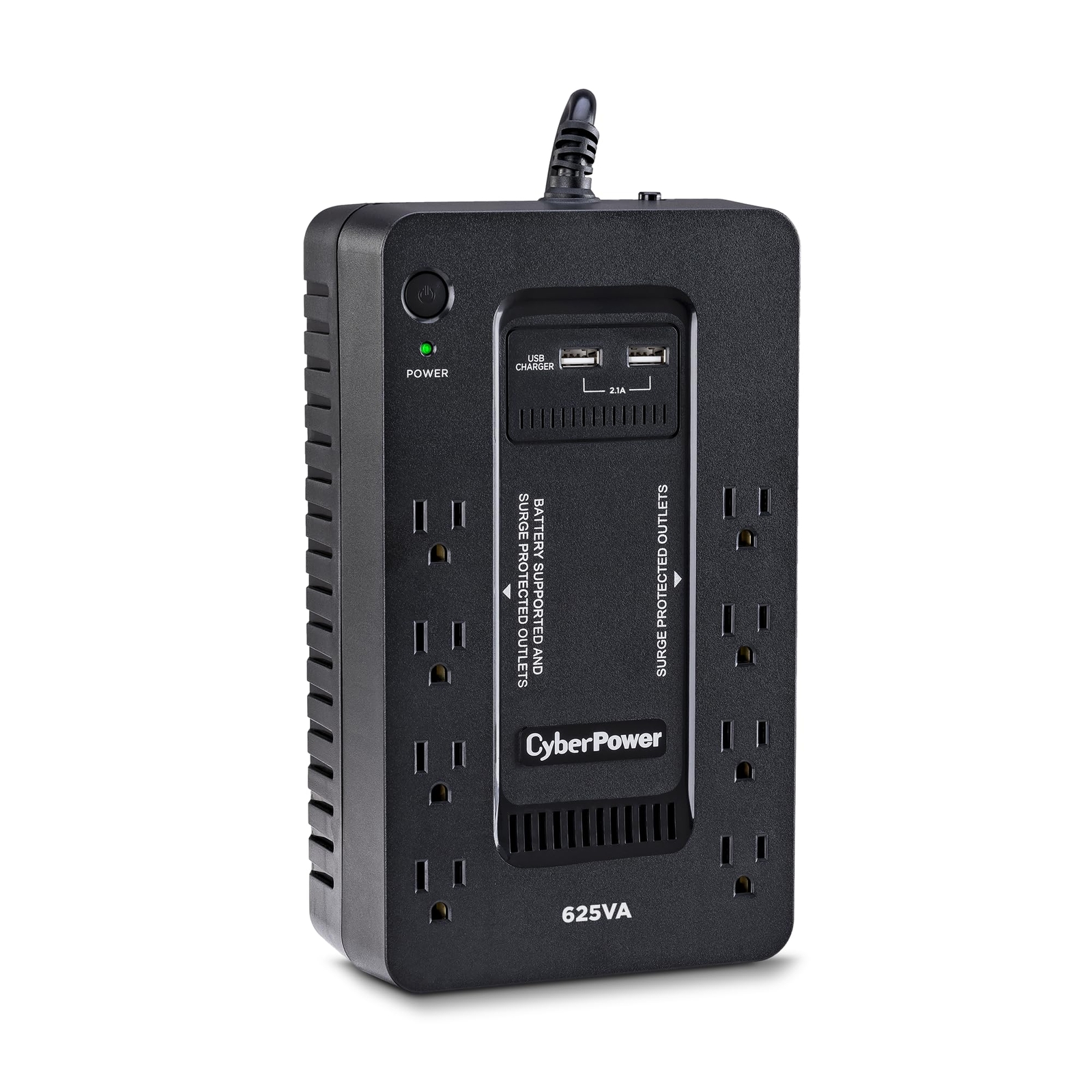 CyberPower ST625U 625VA UPS Battery Backup Surge Protector 8 Outlets 2 USB Ports