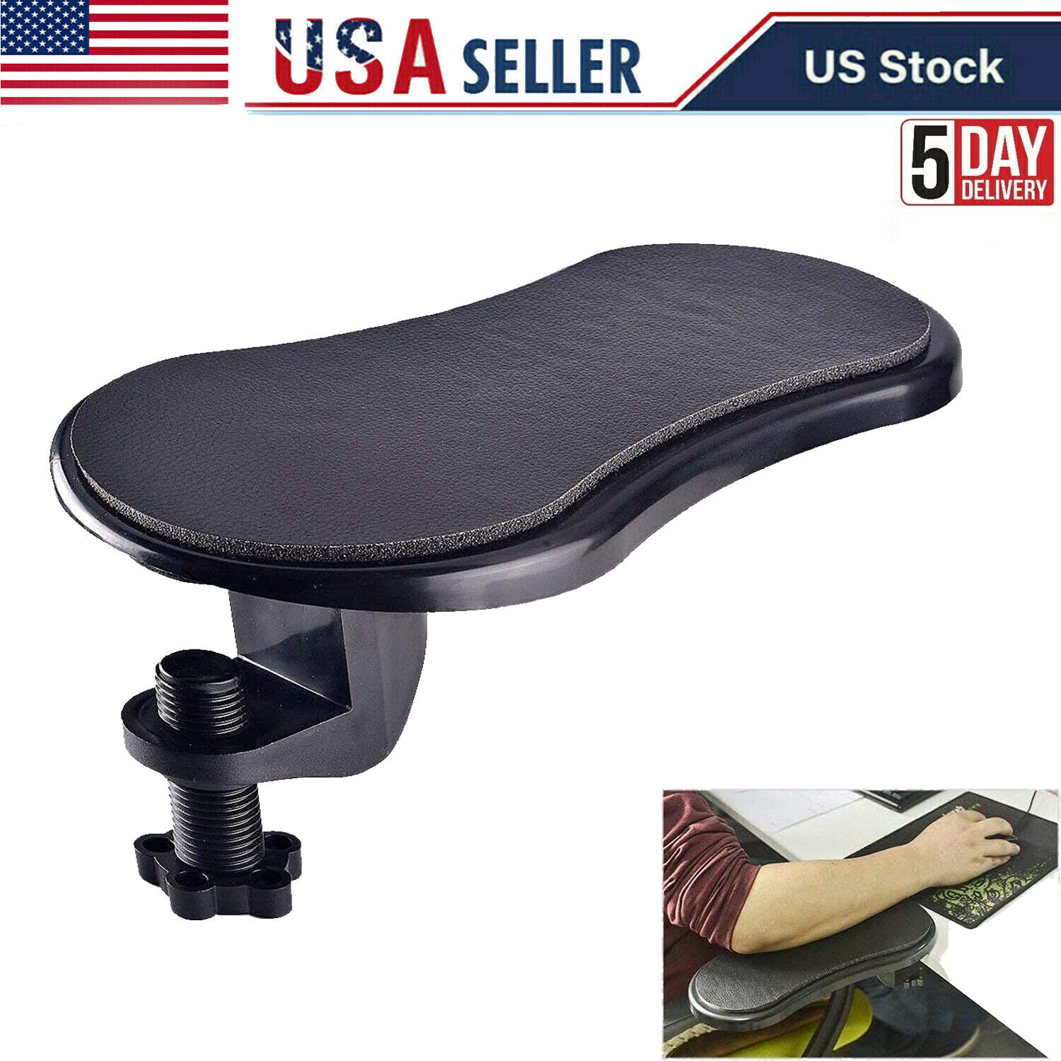 US Attachable Armrest Pad Desk Computer Table Arm Support Mouse Pads Arm Wrist