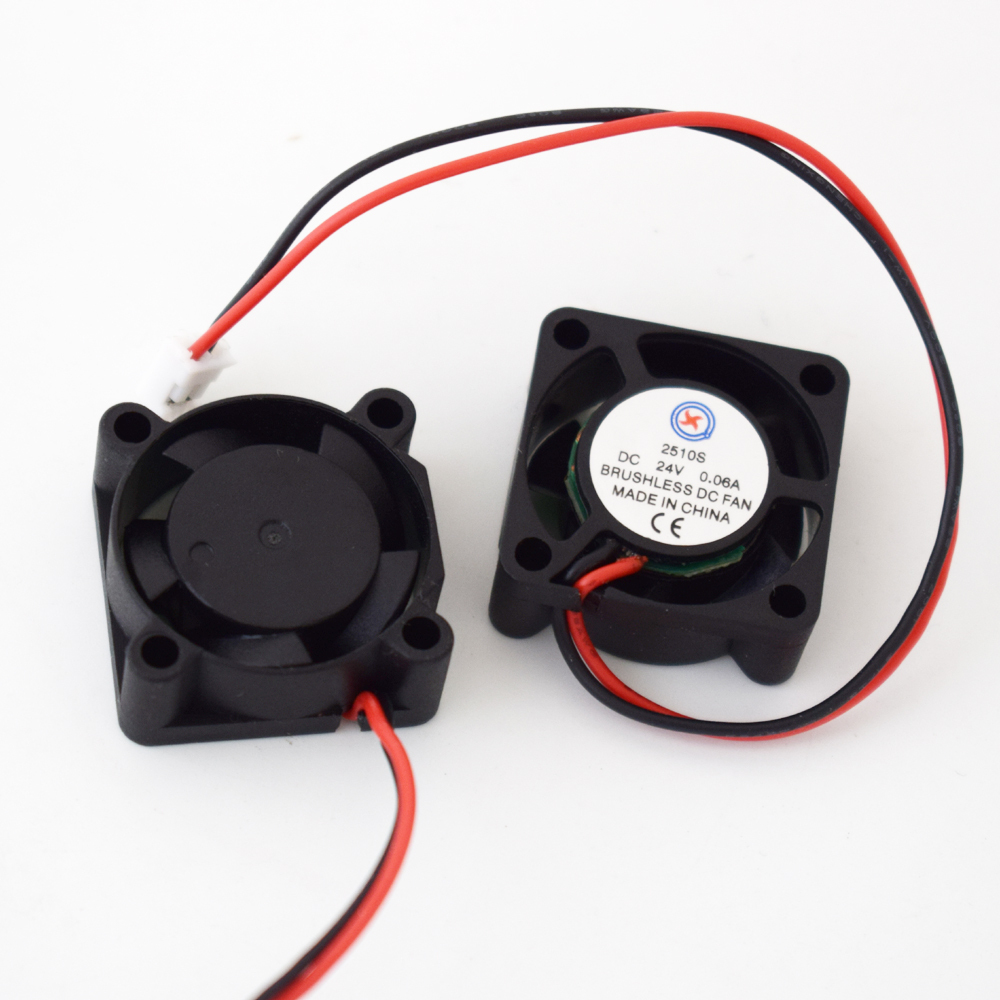 5pcs Brushless DC Cooling Fan 25x25x10mm 25mm 2510 24V 0.09A 5 blades 2pin