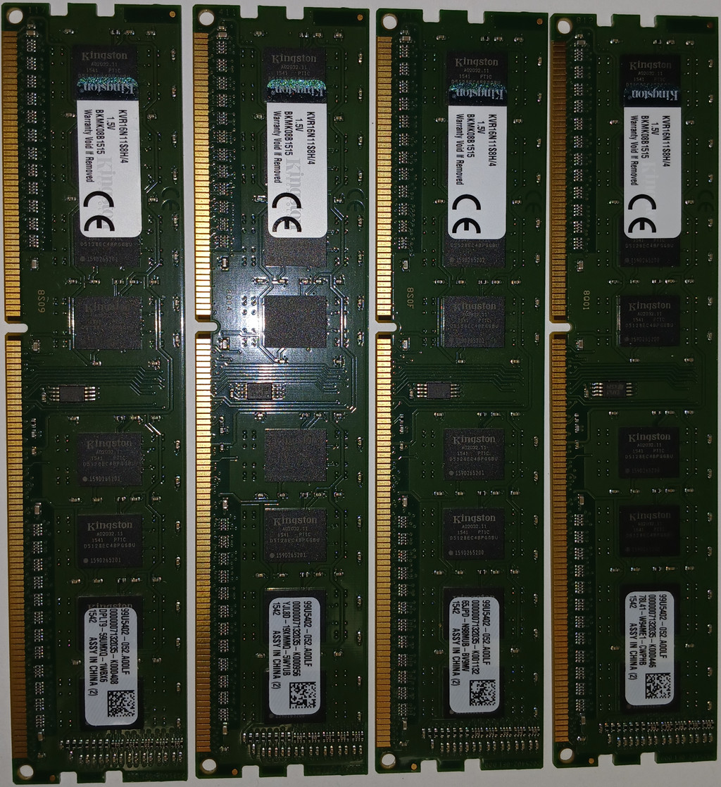 16GB (4x4GB) Kingston DDR3-1600 Desktop RAM KVR16N11S8H/4 Free Priority Shipping
