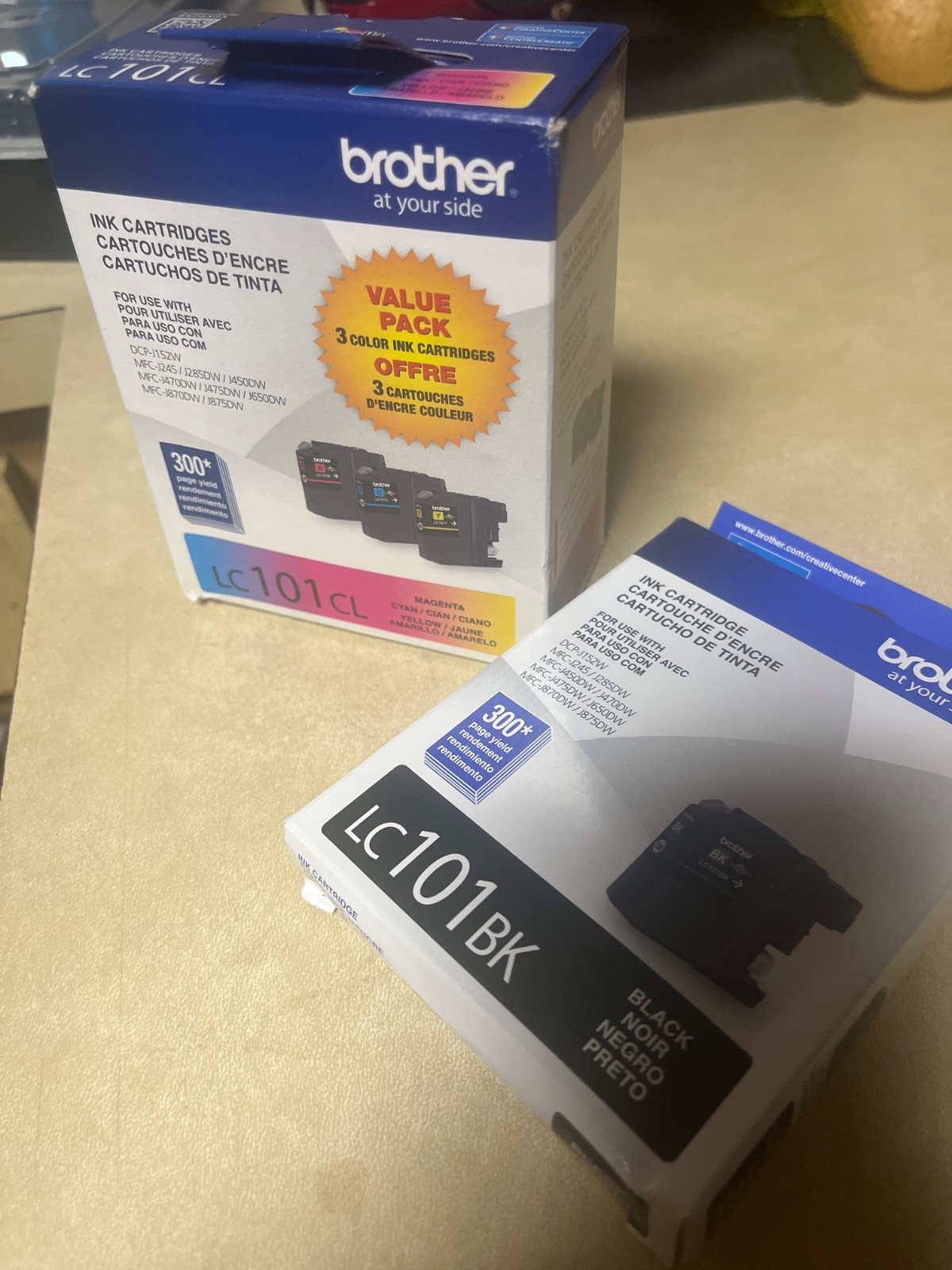 Brother LC101BK & LC101CL Genuine ink