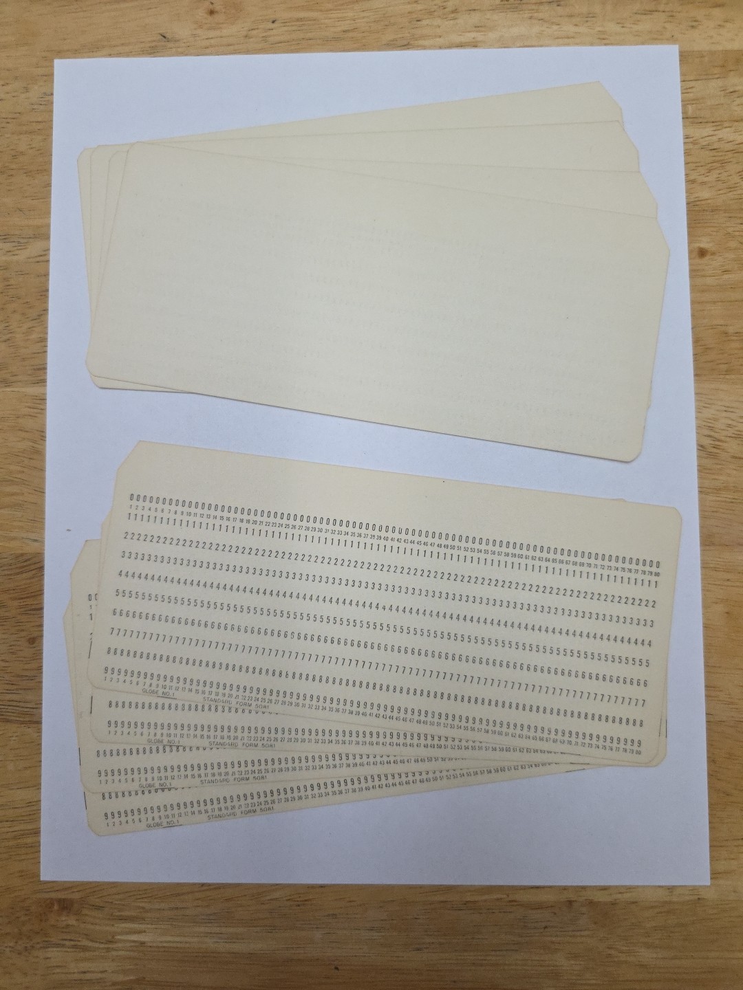 24 Vintage Computer Punch Cards Globe No. 1 Standard Form 5081 Original Owner