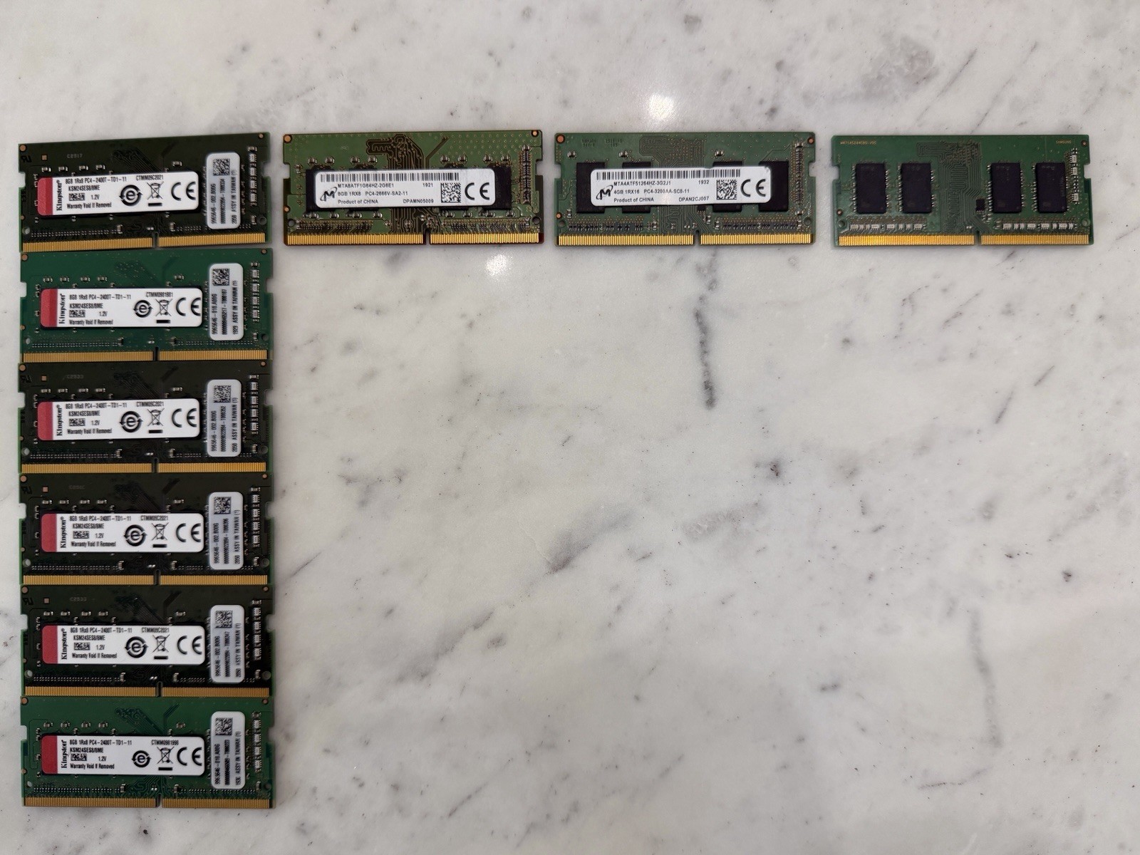 6x Kingston KSM24SES8/8ME 8GB ECC + 3x DDR4 SO-DIMM RAM Lot