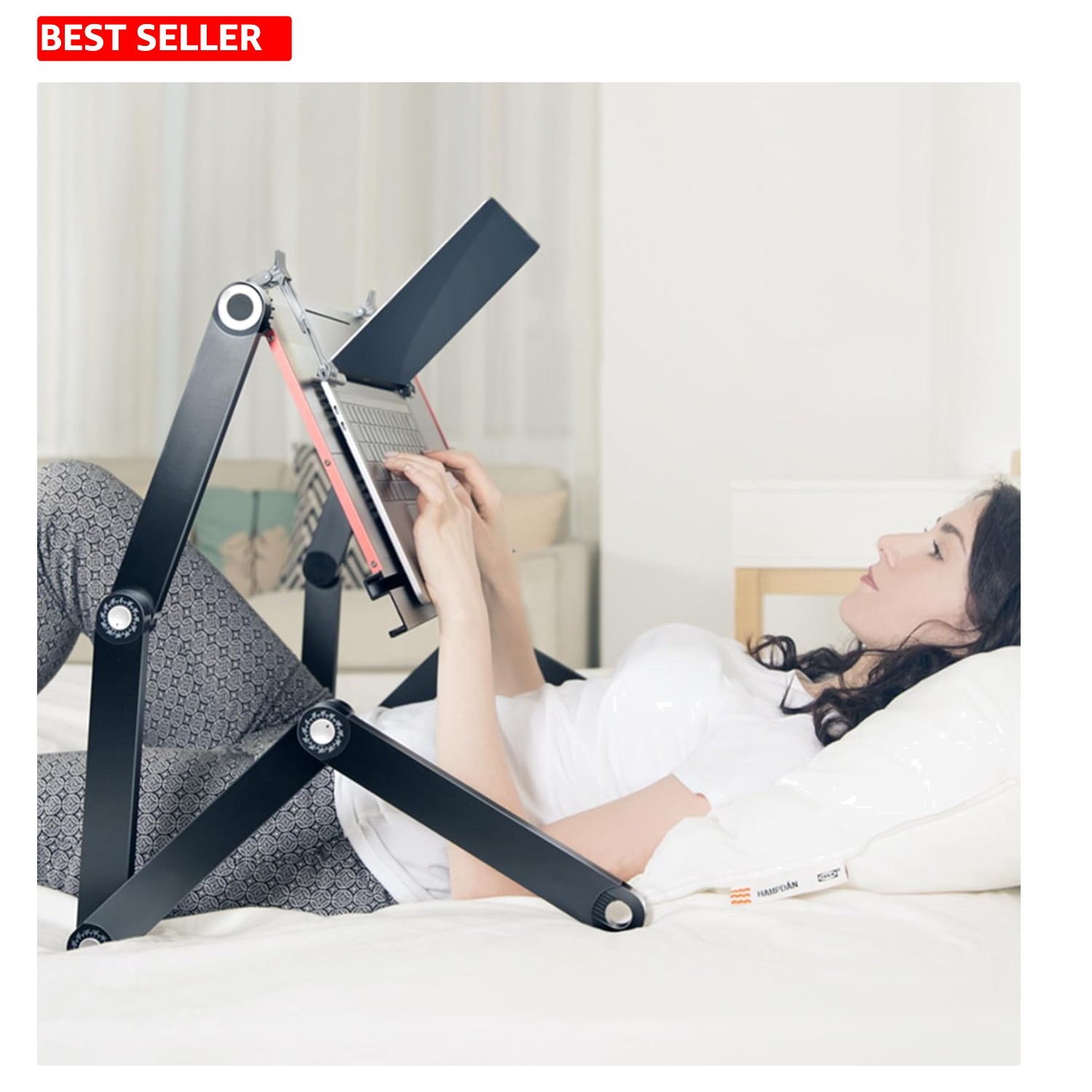 Elegant Foldable Laying Down Desk with 21-Inch Surface | Adjustable Laptop Stand