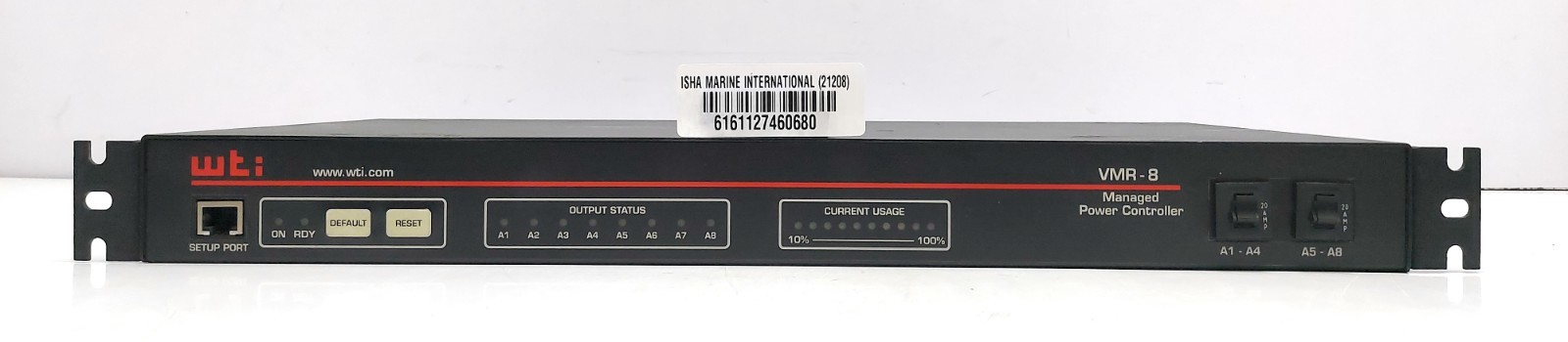 WTI VMR Series VMR-8HS20-2 Managed Power Controller 100-240V 01830251151220