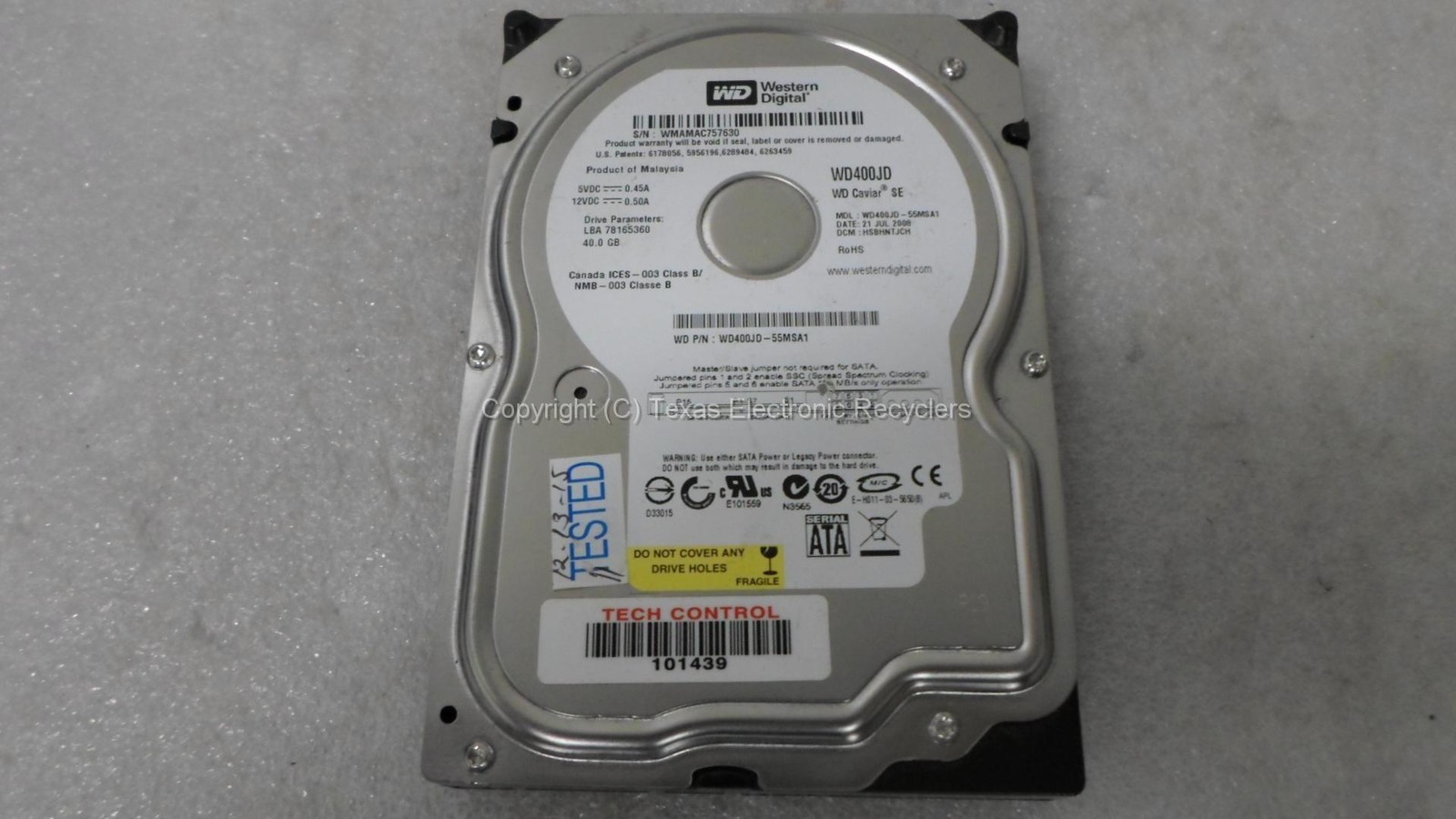 Western Digital WD400JD-55MSA1 WD400JD Caviar SE 40GB 7200 RPM SATA Hard Drive