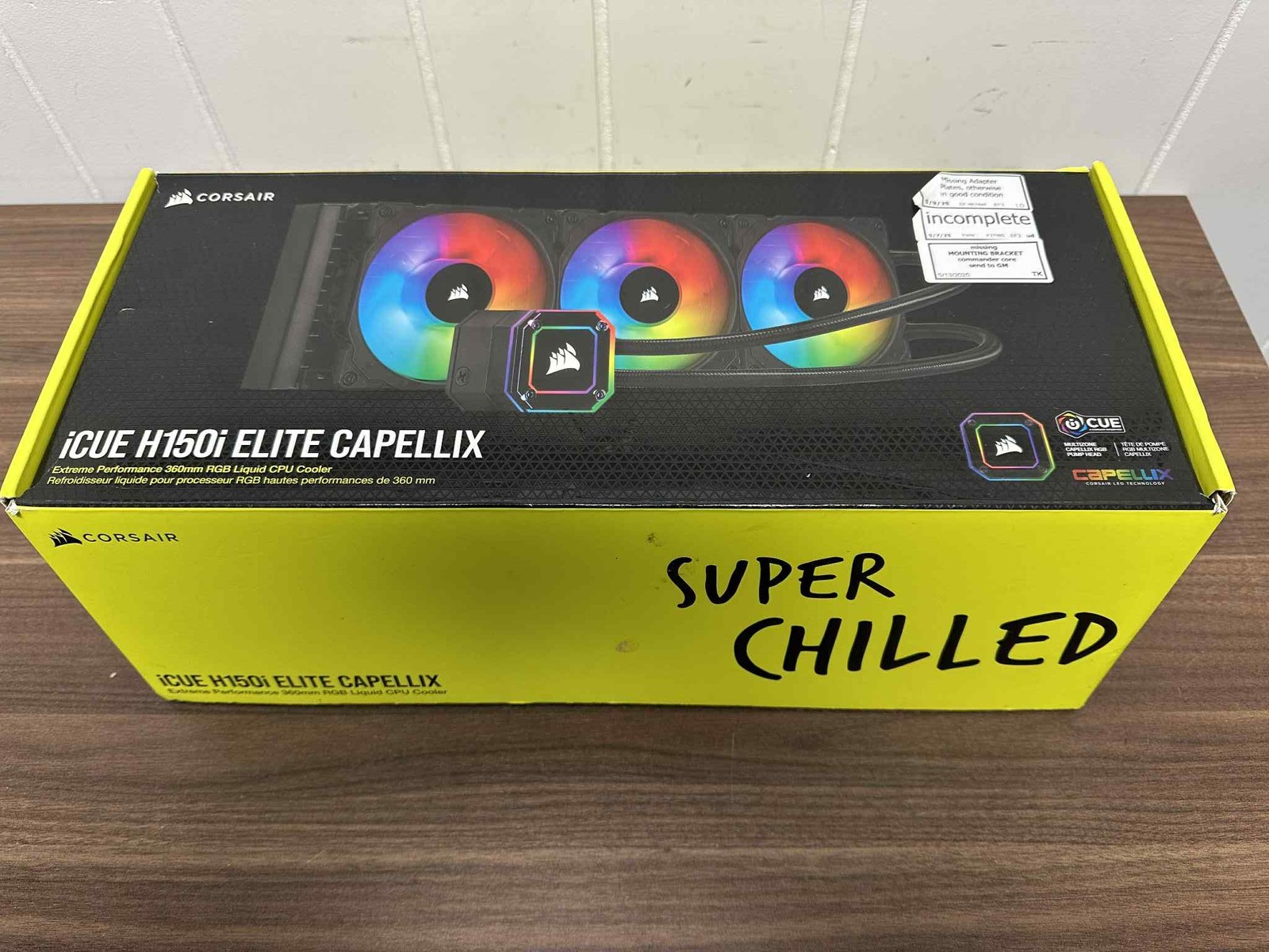 Corsair iCUE H150I Elite Capellix Liquid CPU Cooler RGB Pump Fans 360MM For 1737
