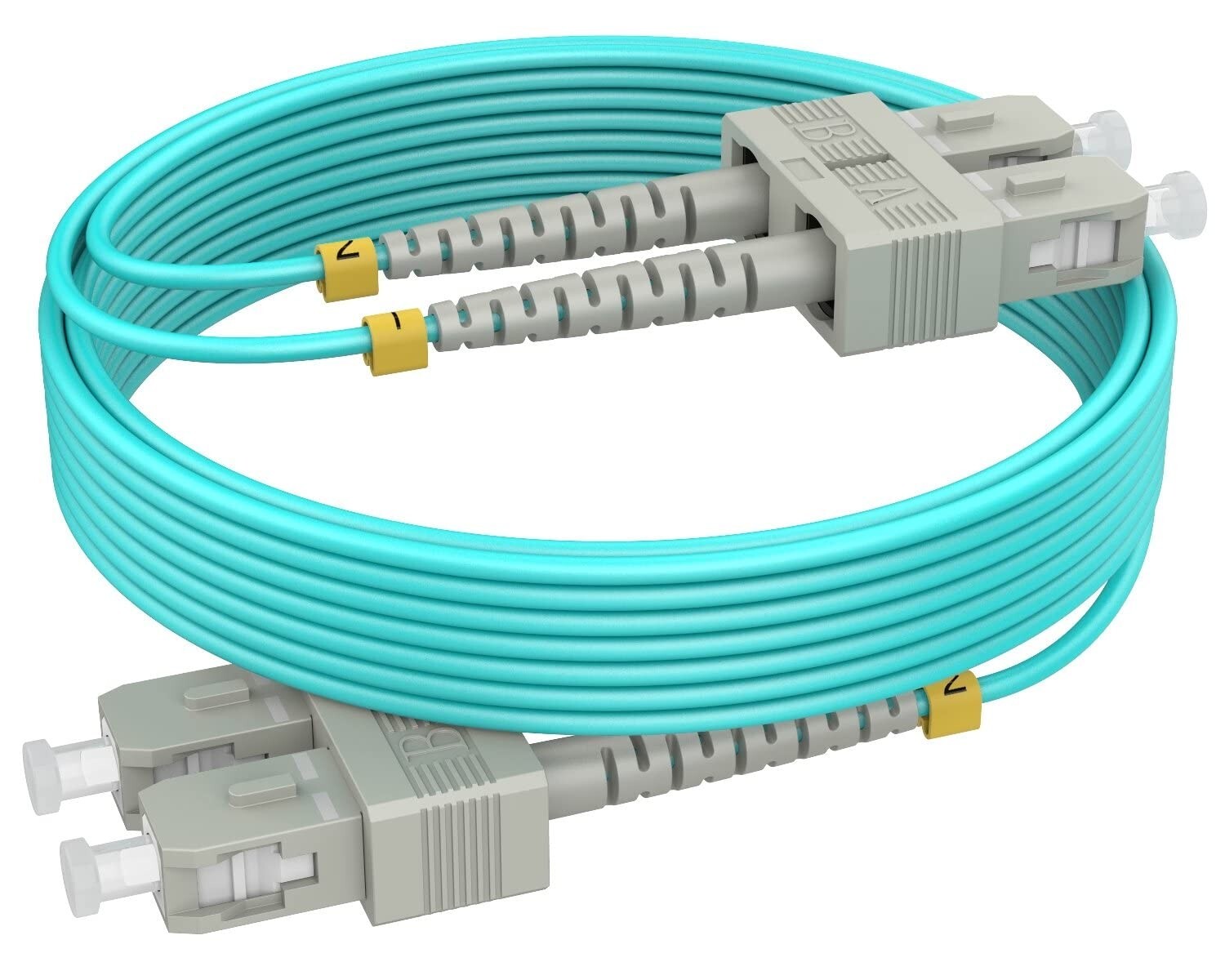 RamboCables 20m 66ft SC SC OM4 Fiber Patch Cables MMF Multi 50/125μm 40/100 LSZH