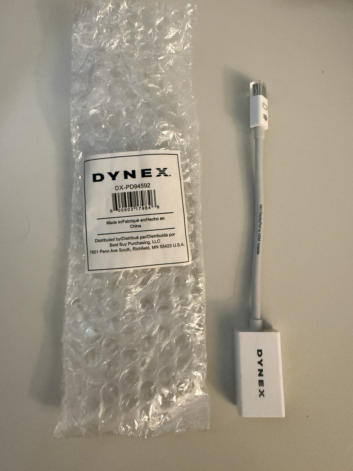 Dynex- Mini DisplayPort-to-HDMI Adapter - White