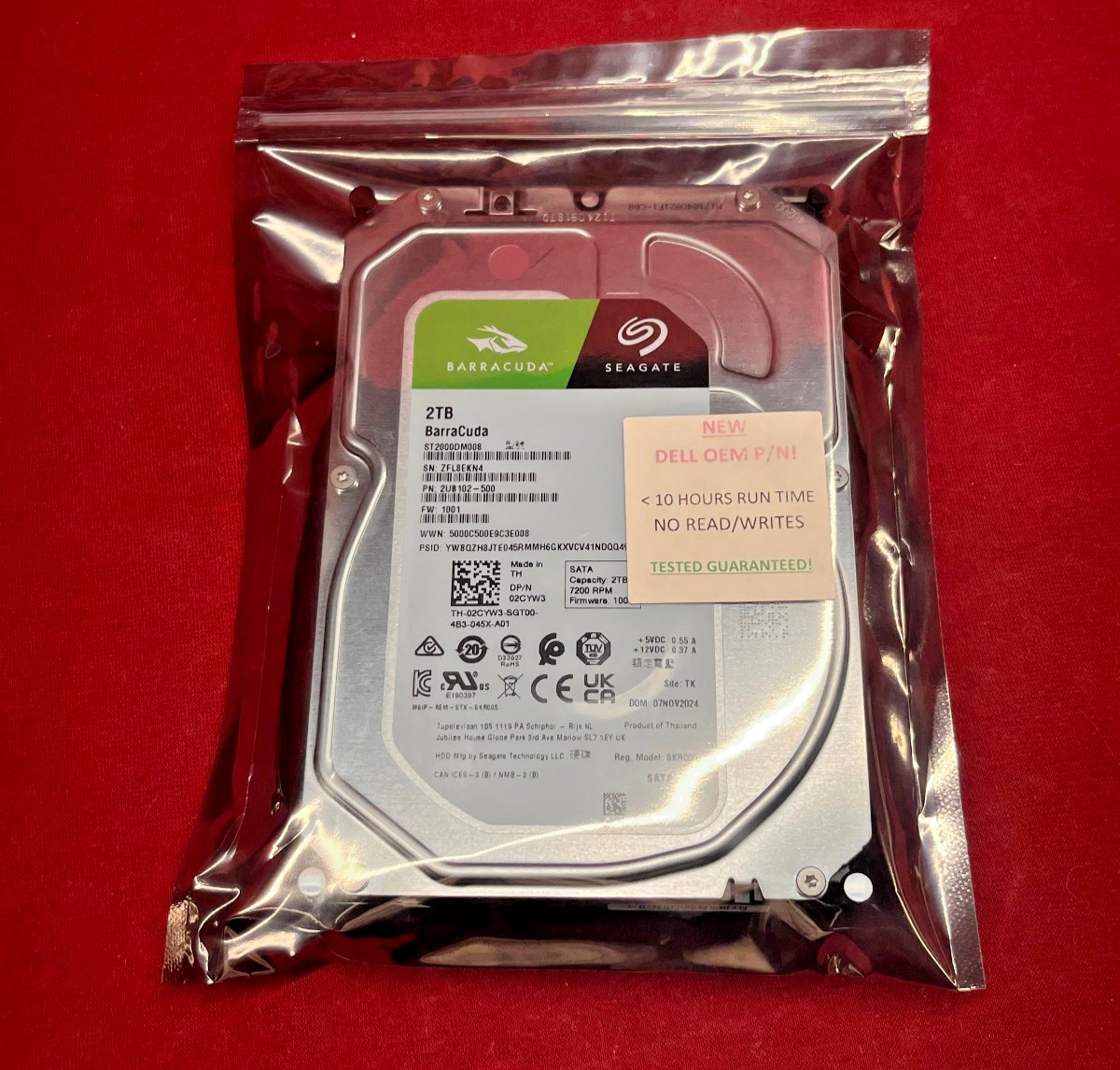 NEW: 2TB DELL OEM 2CYW3 /SEAGATE - ENTERPRISE 3.5" SATA: SERVER HARD DRIVE 2024