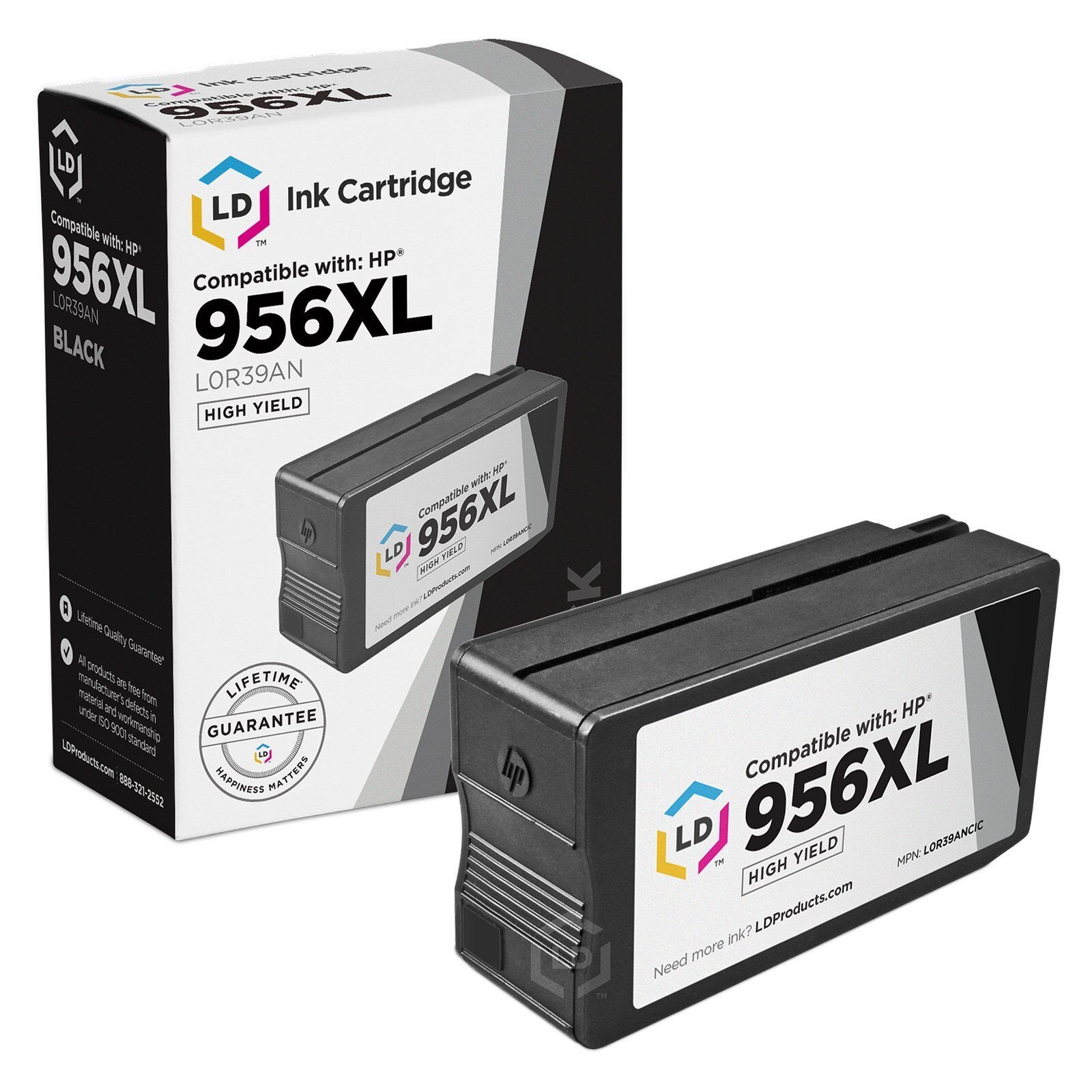 LD Compatible Replacement HP 956XL / L0R39AN High Yield Black Ink Cartridge