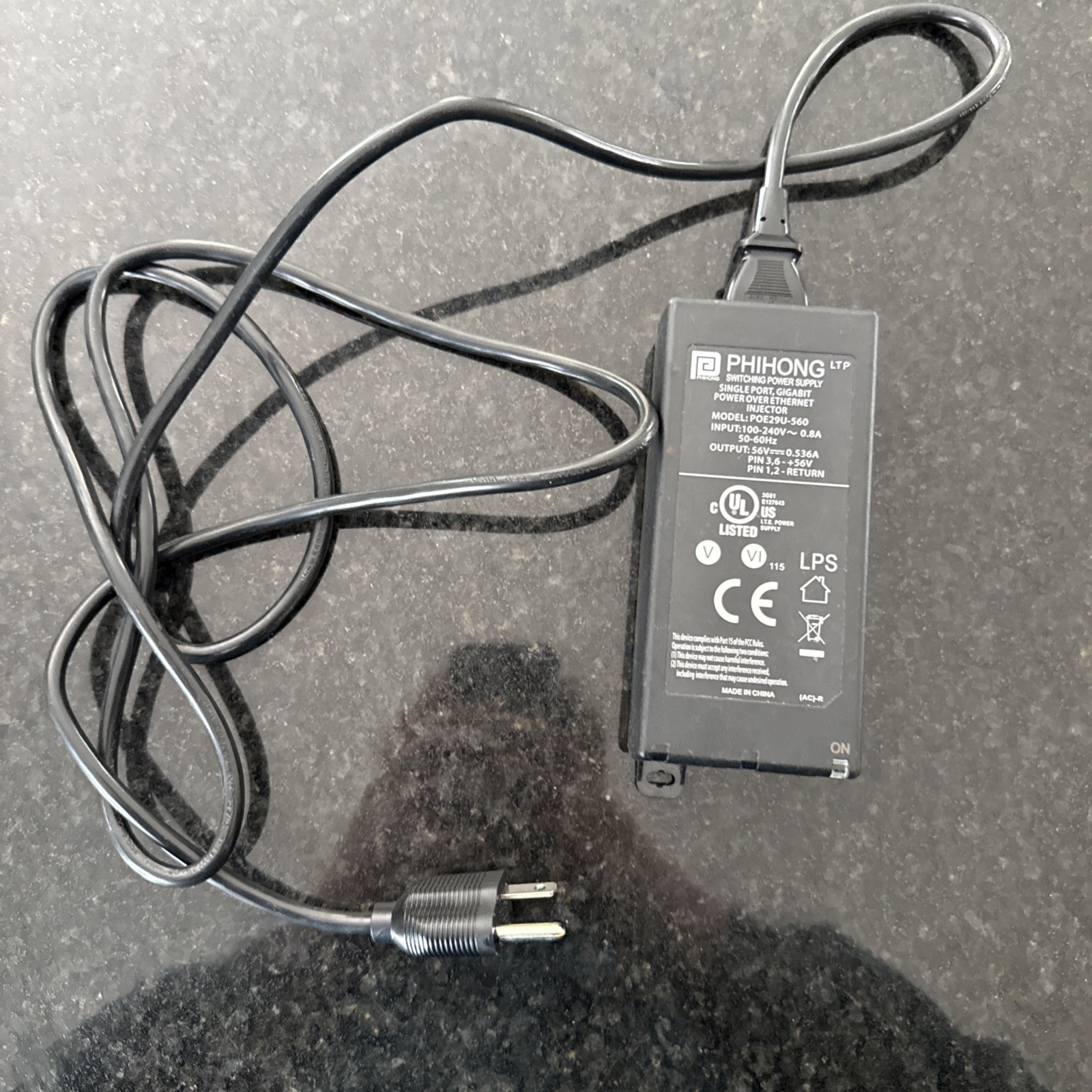 Phihong POE29U-560 56V 0.536 A Single Port Gigabit POE Power Supply