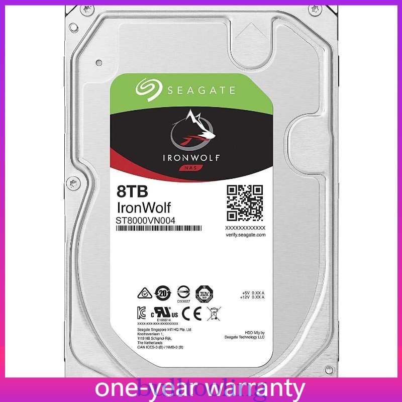 Seagate ST8000VN004 IronWolf 8TB 7200RPM 3.5" 256MB Cache Internal Hard Drive