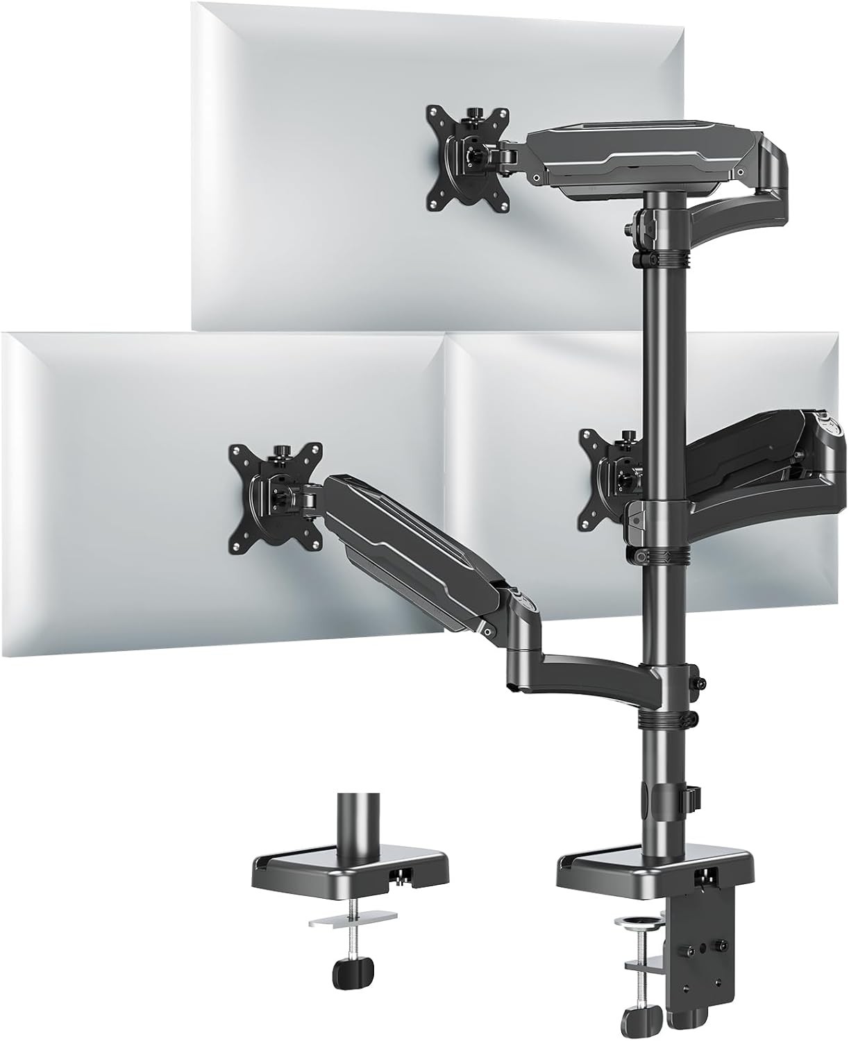 MOUNT PRO Triple Monitor Desk Mount for 3 Screens up to 32 inch VESA 75x75 10...