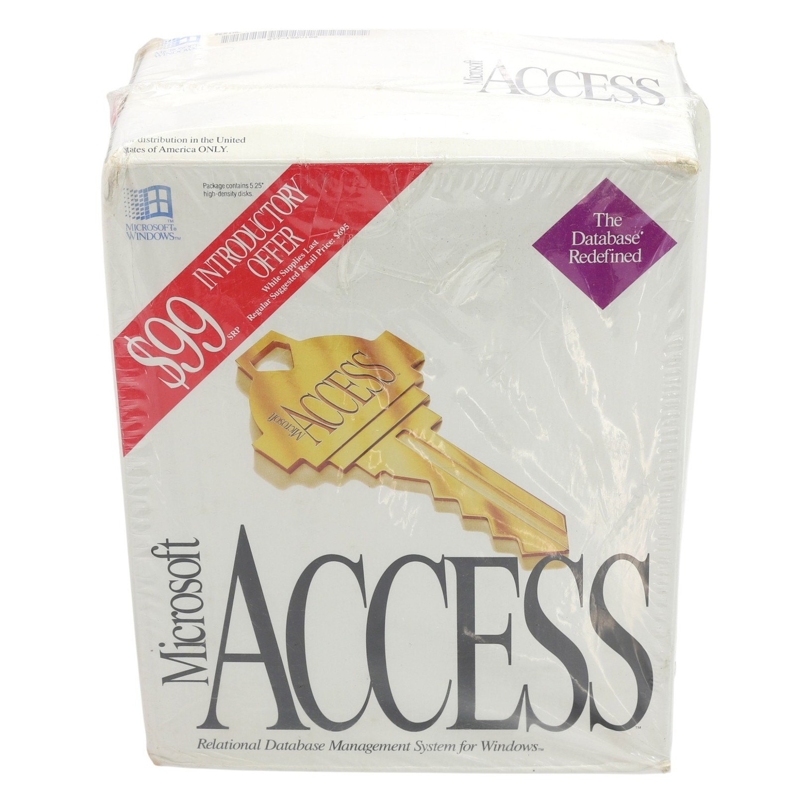 Microsoft Access 1.0 Retail Box 5.25" Disks Vintage Database Software Sealed