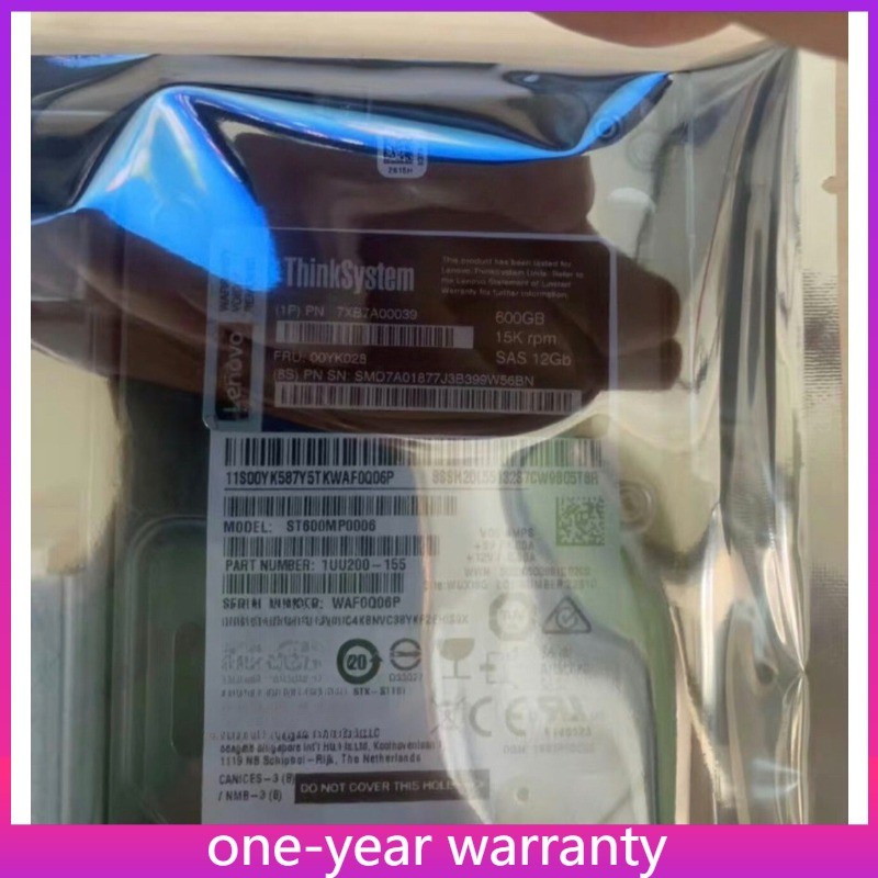 7XB7A00039 Lenovo 00YK028 600GB 3.5" 15K SAS 12G Server HDD Hard Drive NEW New