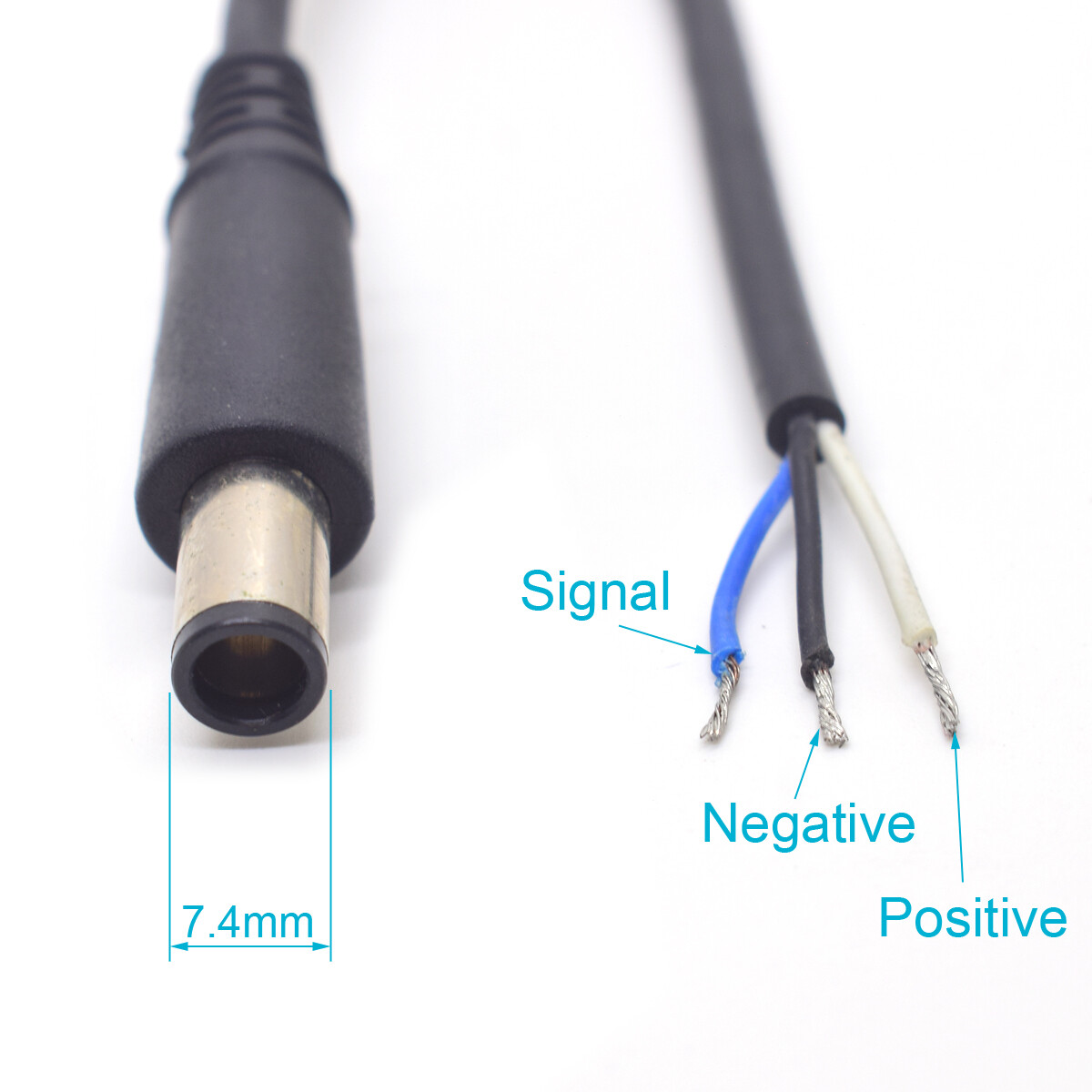 4pcs 30cm/1ft 7.4 x 5.0mm DC Power Plug Socket Connector w/Cord/Cable For DIY
