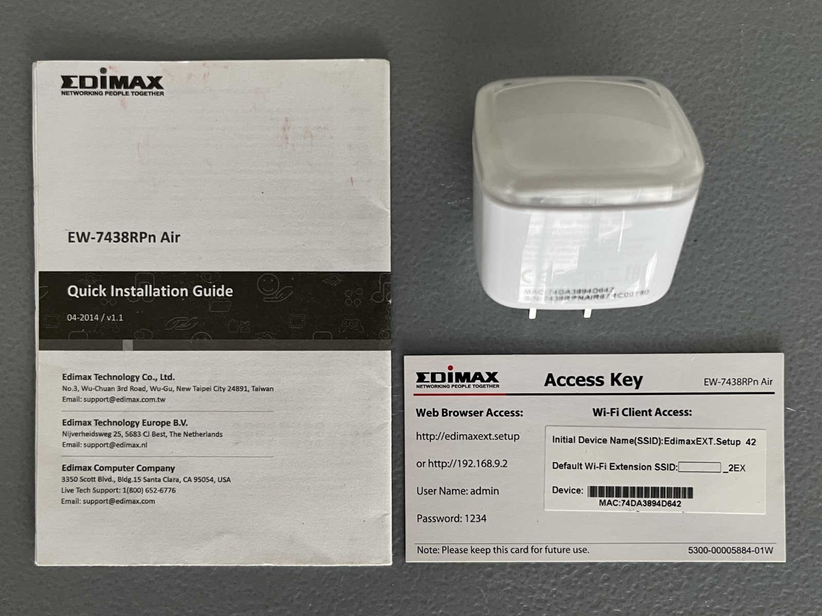 EDIMAX EW-7438RPn Air Mini Compact Wi-Fi Repeater 300Mbps EdiRange WIFI
