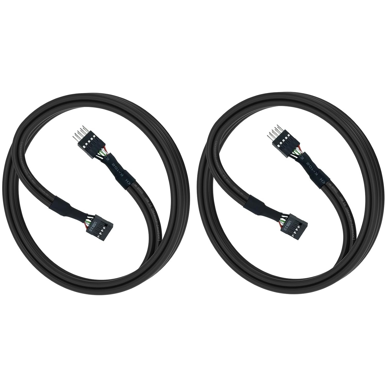 USB Header Extension Cable, 20.3 inches USB 2.0 9-Pin Male to Female Internal..