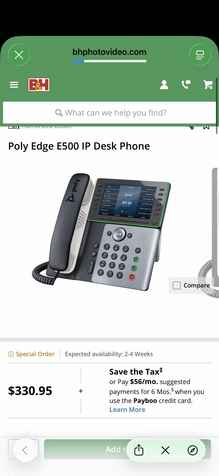 Poly Edge E500 12-Line Corded VoIP IP Desk Phone PoE Ethernet USB