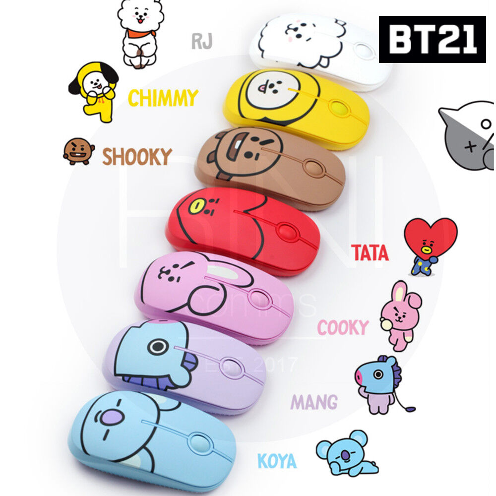 BTS BT21 Official Authentic Goods Wireless Silent Mouse 7Characters