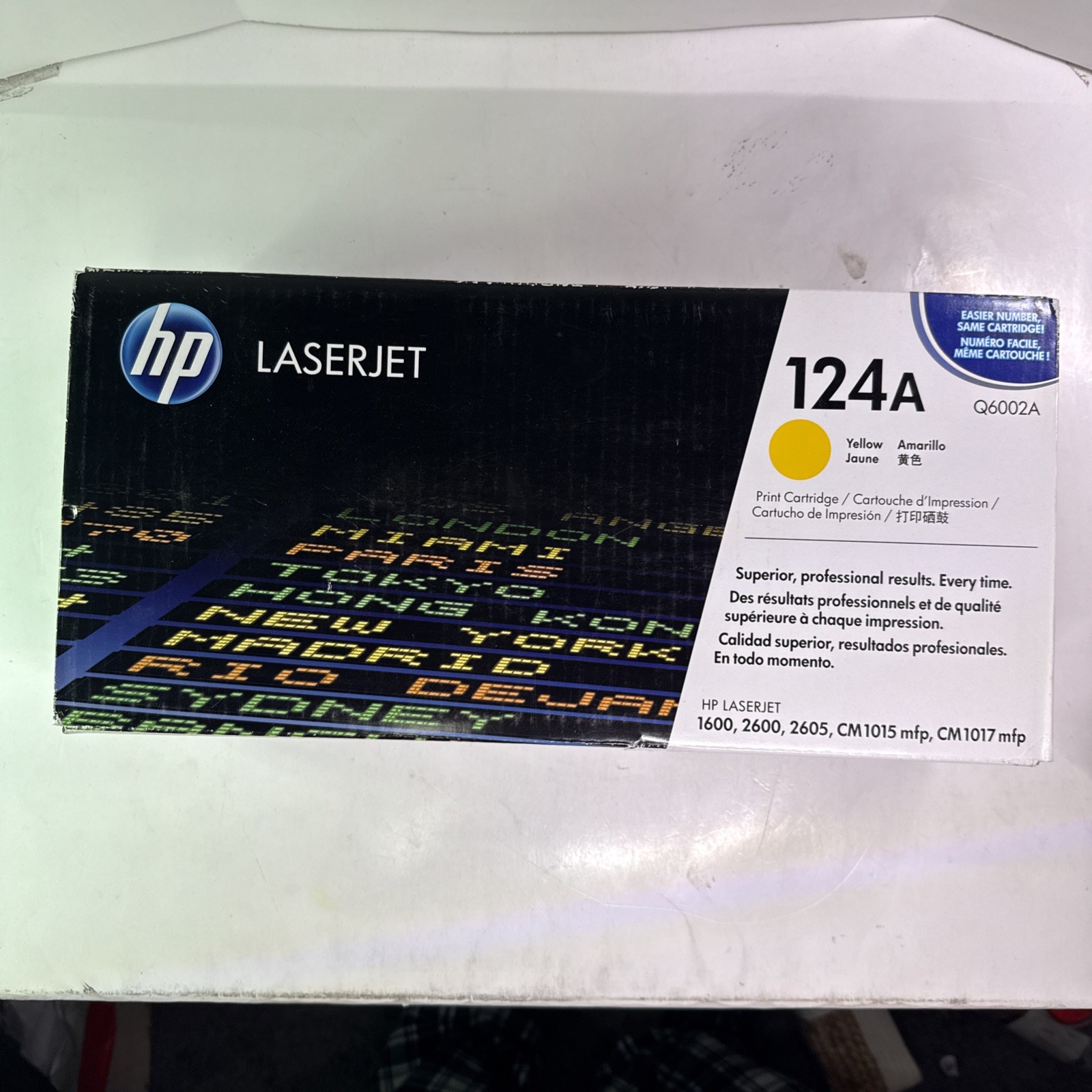 HP 124A (Q6002A) Yellow Original LaserJet Toner Cartridge — NEW SEALED