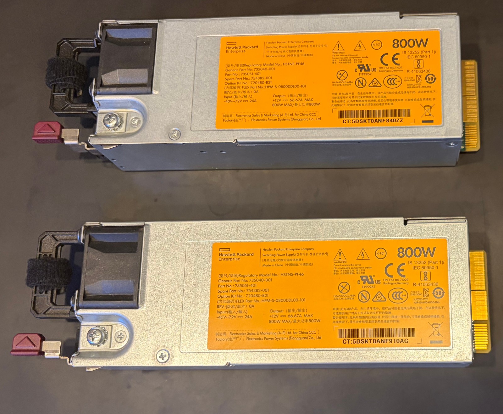 Power Supply Unit HP 735051-401 800Watt Flex Slot -48VDC PSU Lot of 2