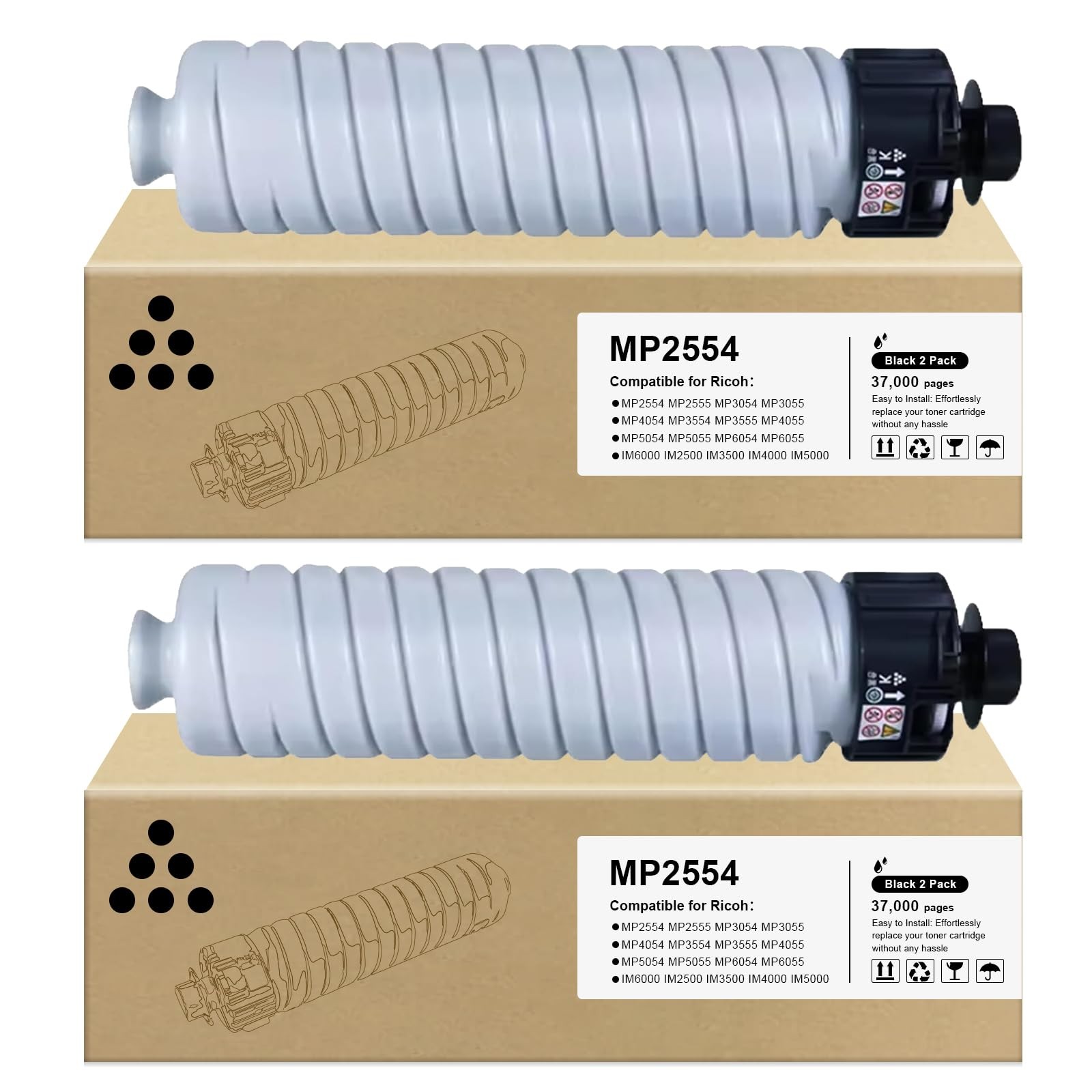 MP2554 MP3554 Toner Cartridge for Ricoh MP2554 MP2555 MP3054 MP3055 MP4054 MP...