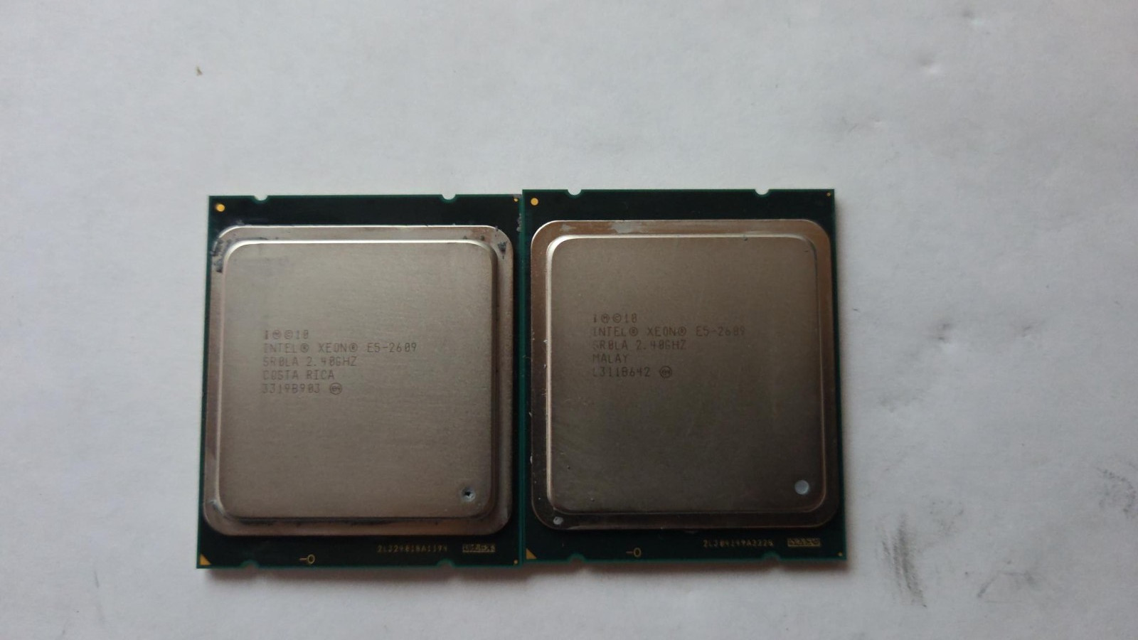 Intel Xeon E5-2609 SR0LA 2.40GHz 4-Core LGA2011 CPU Matched Pair Lot of 2