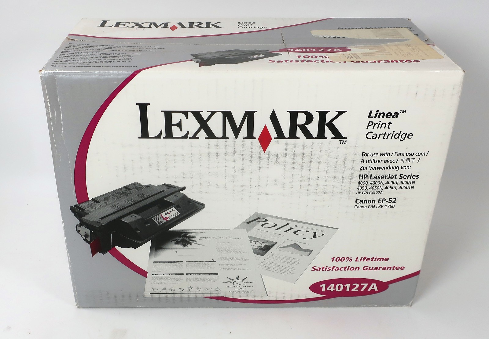 Lexmark Linea Print Cartridge Hp LaserJet Series 4000 #140127A ~ Sealed FREE SHP