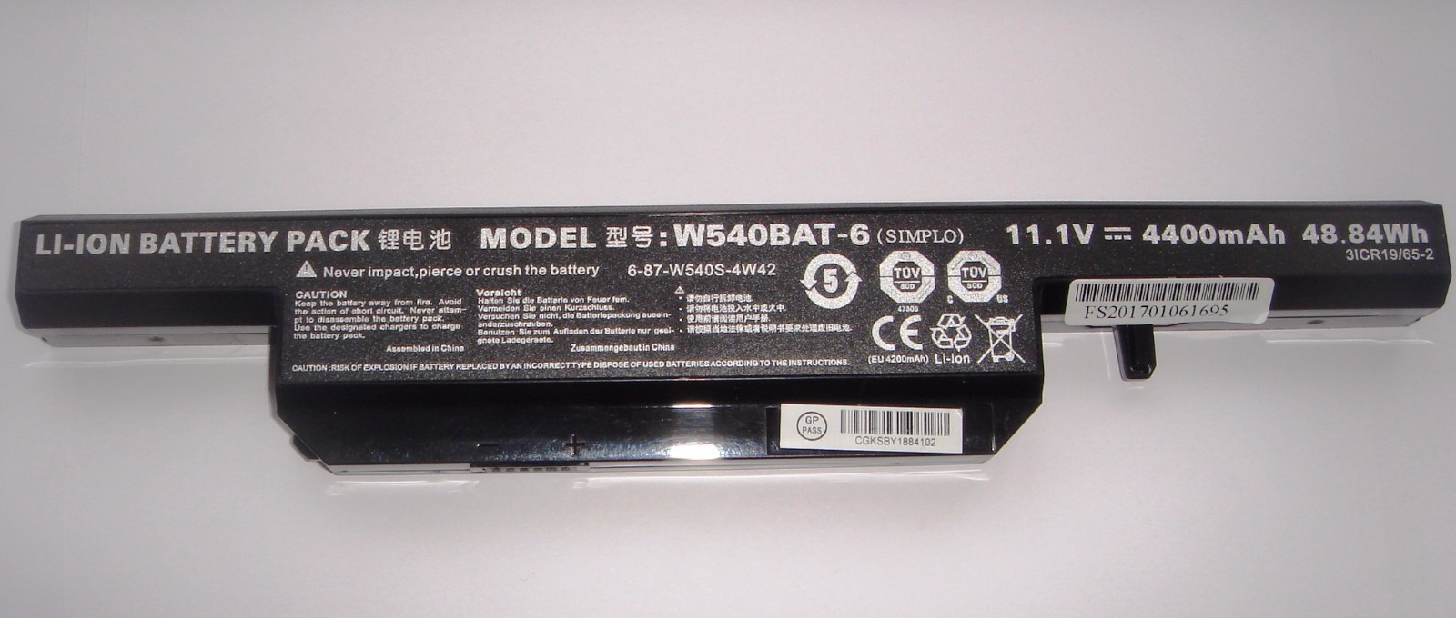 Original Battery Clevo W540BAT-6 Simplo 6-87-W540S-4W42 3ICR19/65-2 Genuine