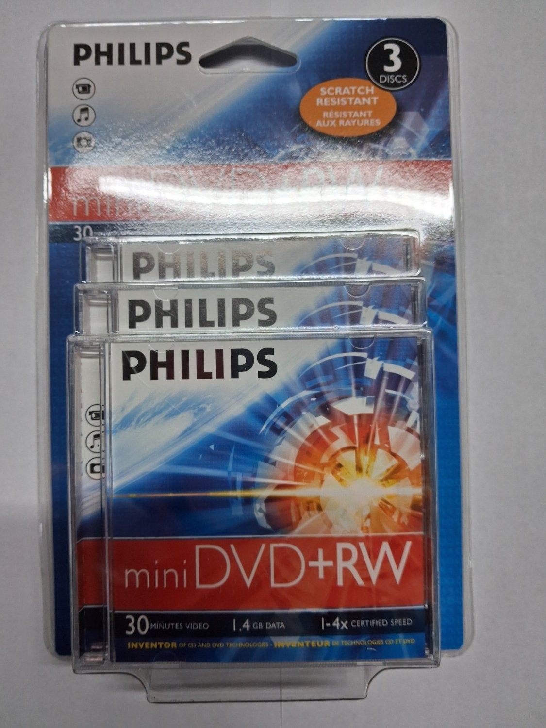 Philips DW1S4J03F/00 Blank Mini Dvd+rw Discs New 8 Cm (3.1 In)