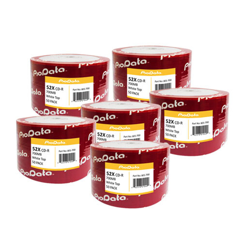 300 PC PioData 52X 700 MB 80 MIN CD-R White Top non-printable Blank Disc 831-700
