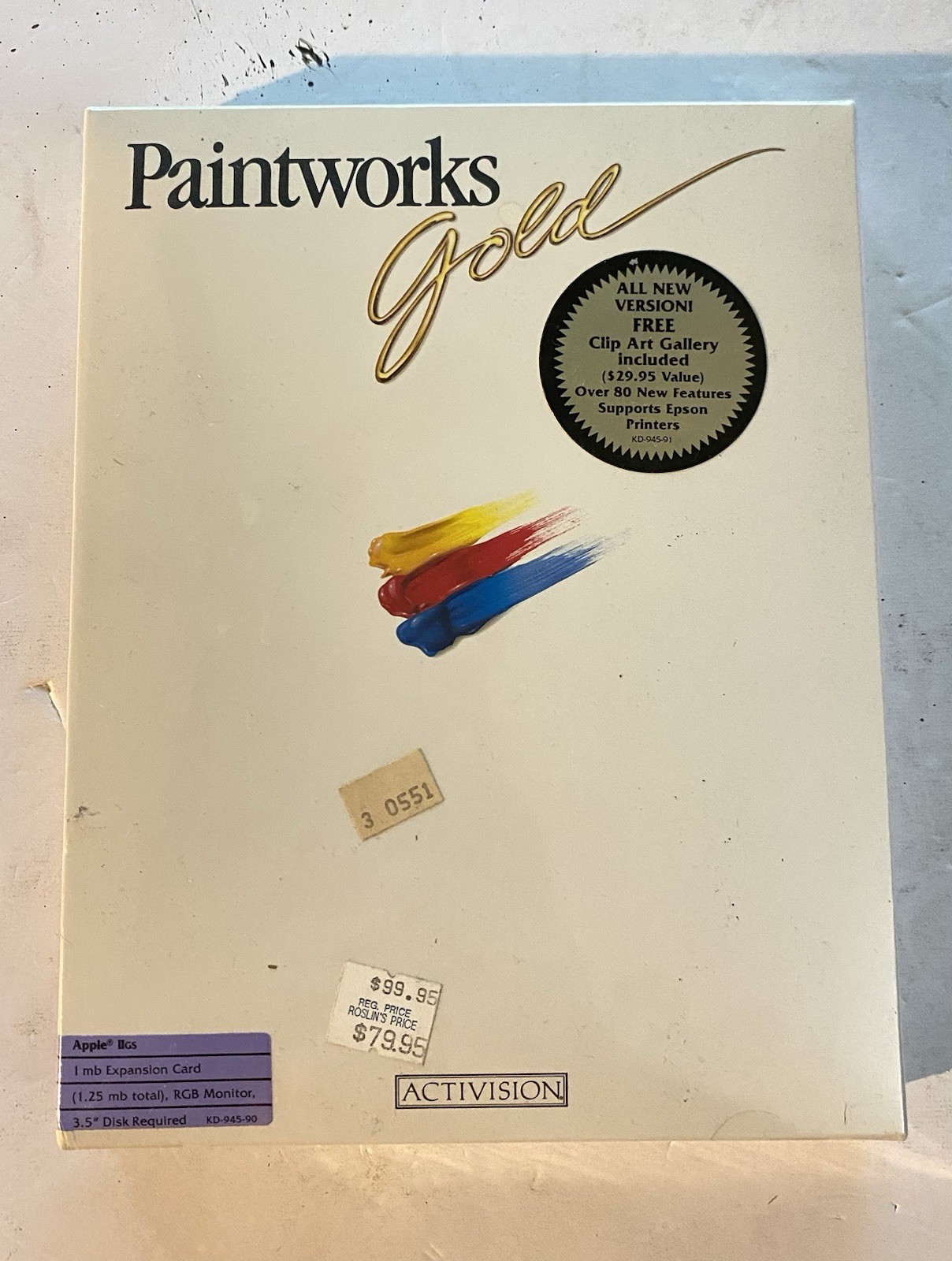 Vintage PAINTWORKS GOLD FACTORY SEALED Apple IIgs 2.5” 1mb 1988 Activision
