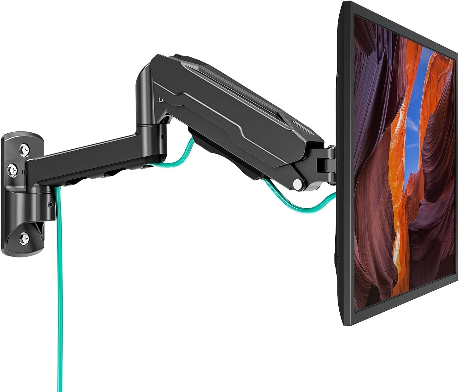 Adjustable Wall Mount Monitor Arm for 13-32" Screens, VESA 75/100, Black
