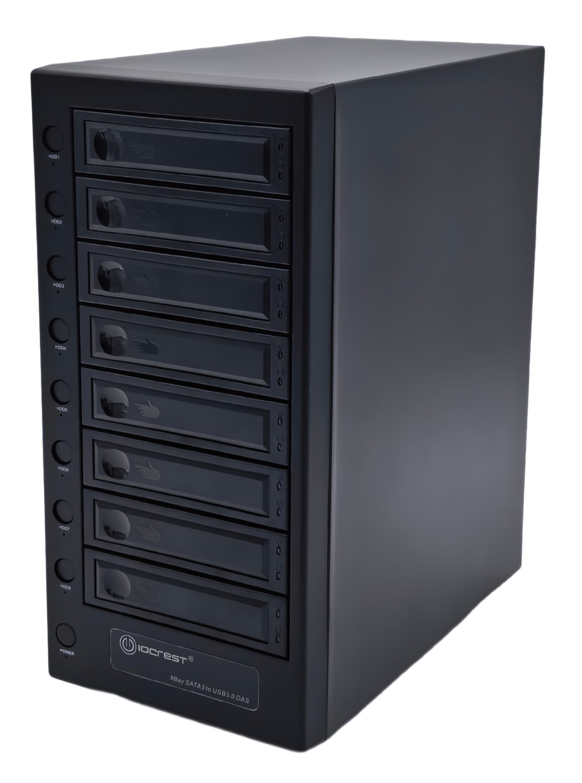 USB 4.0 Type C 40Gbps 8 Bay Tool Less Tray 2.5" 3.5" SATA Hard Drive Enclosure