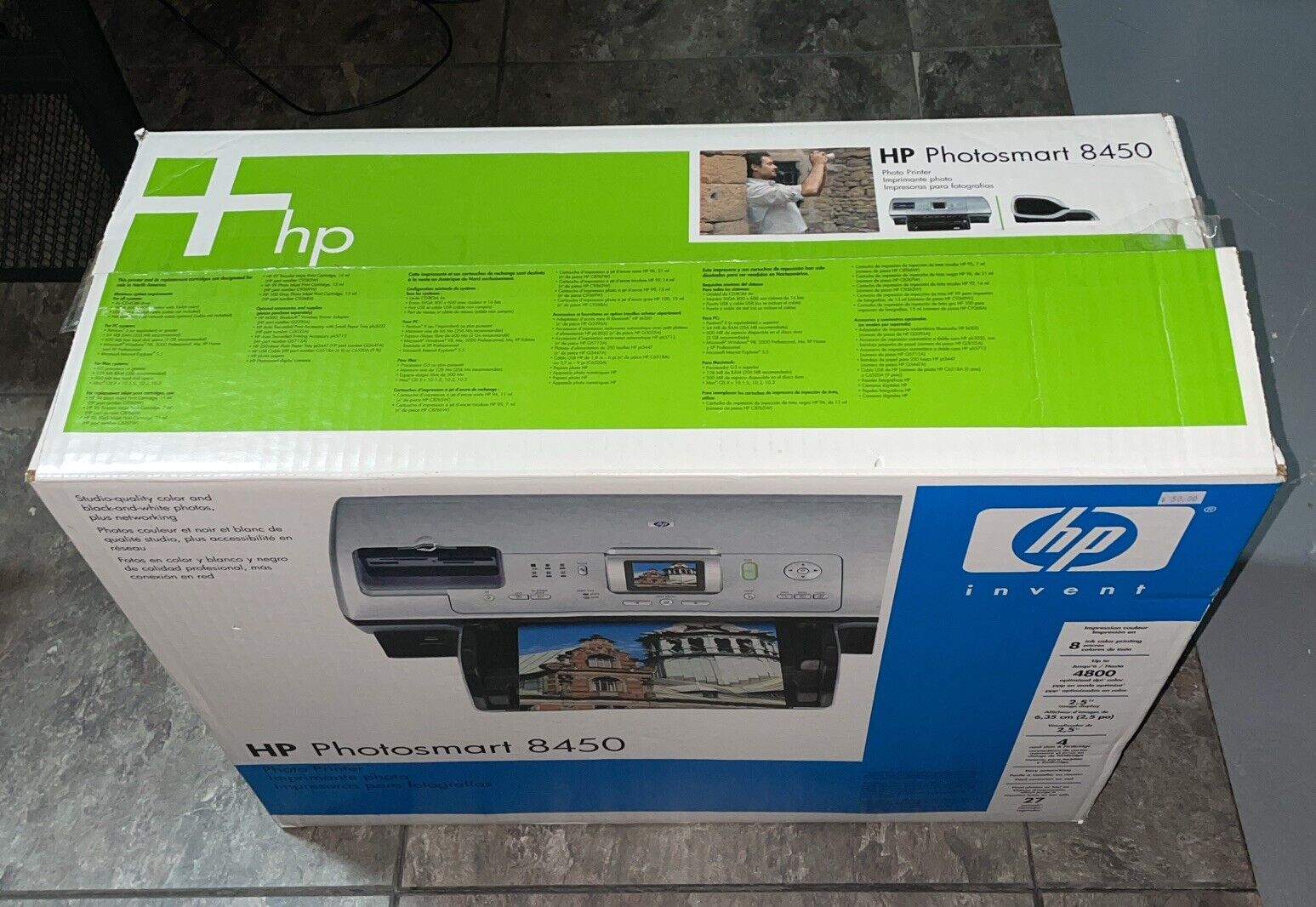 HP Photosmart 8450 Digital Color Photo Inkjet Printer NEW Open Box