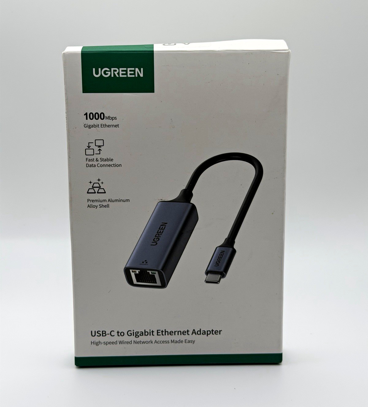 UGREEN USB-C to RJ45 Gigabit Ethernet Adapter 1000Mbps Plug & Play Black