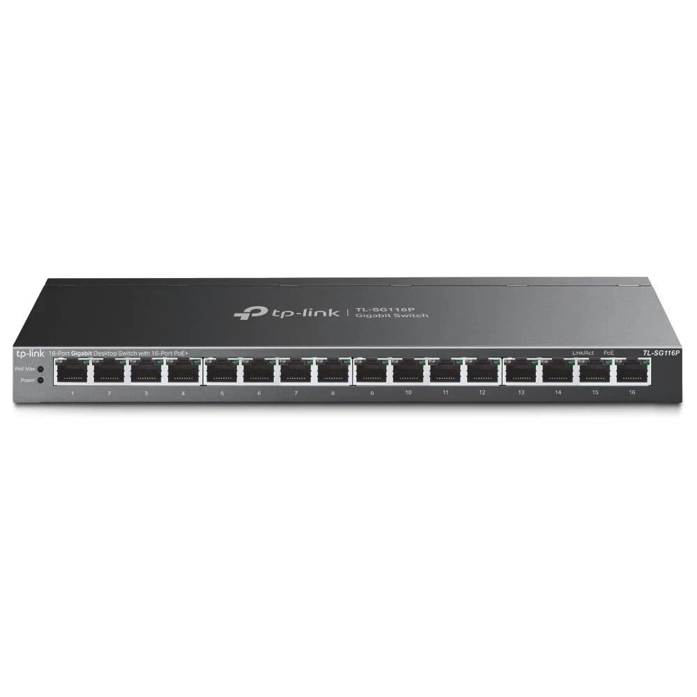 TP-Link TL-SG116P, 16 Port Gigabit PoE Switch New Sealed