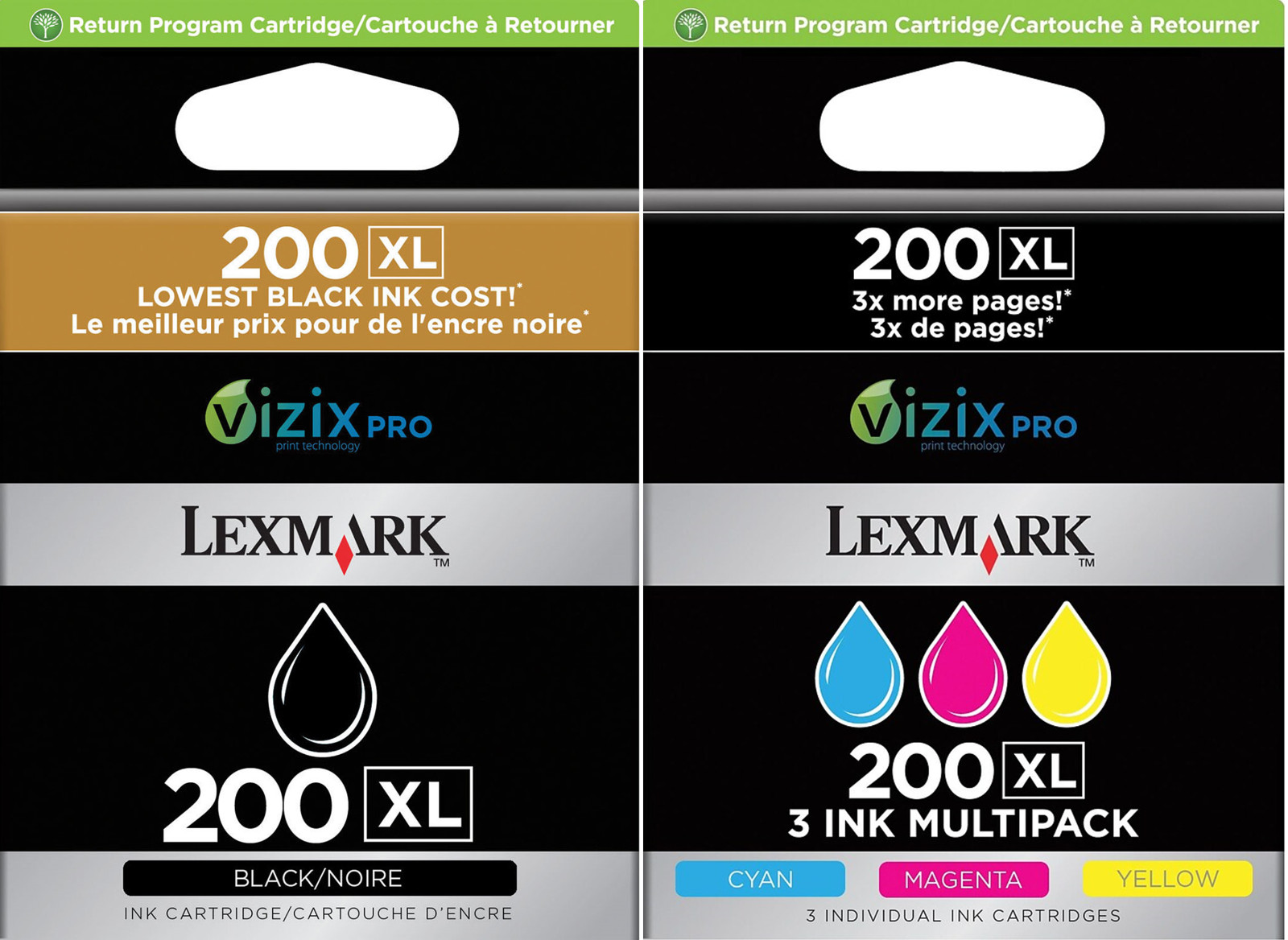 New Genuine Lexmark 200XL Black Cyan Magenta Yellow Ink Cartridge Pro 4000c