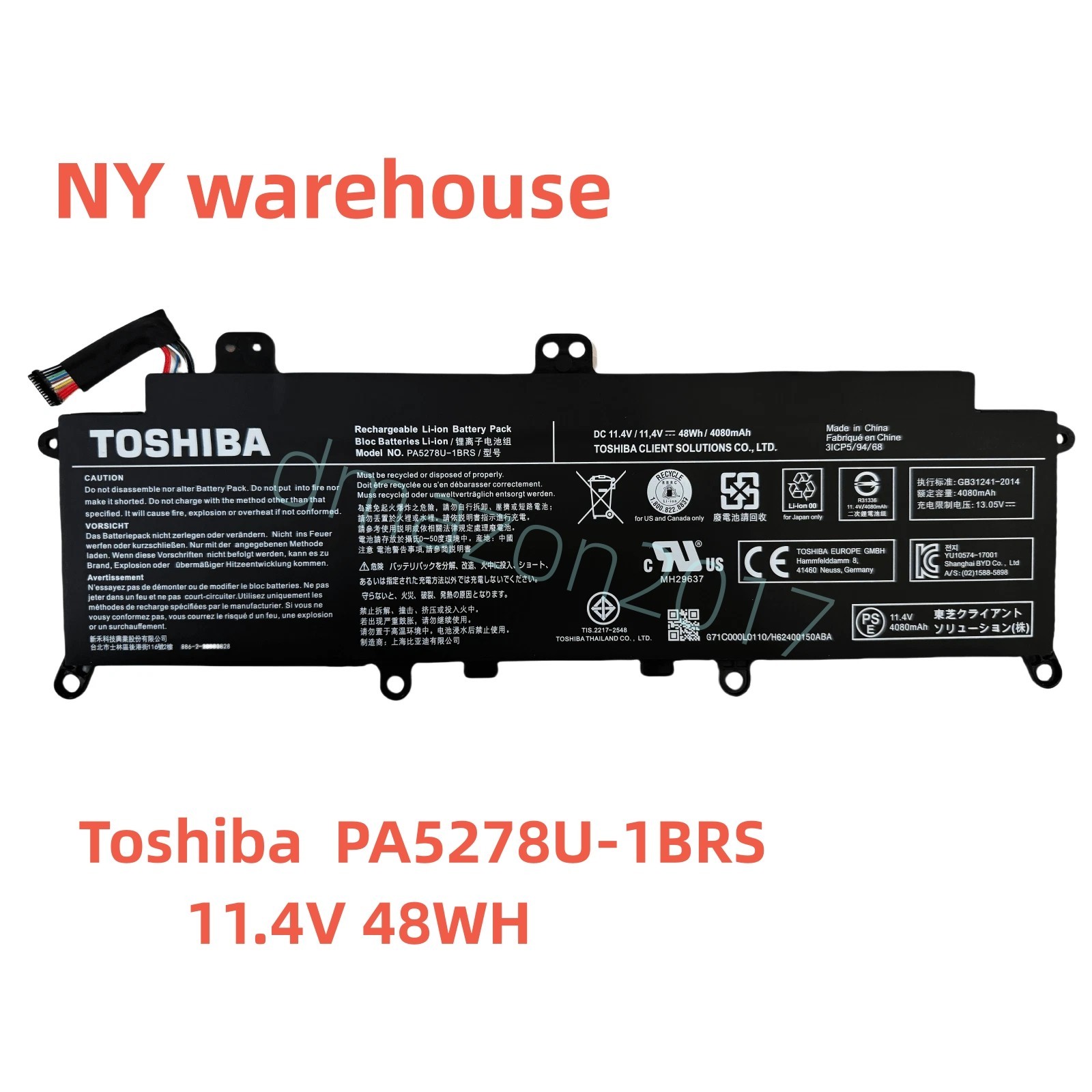Genuine PA5278U-1BRS Battery Toshiba Tecra X40-D X40-E Portege X30-D X30-E 48WH