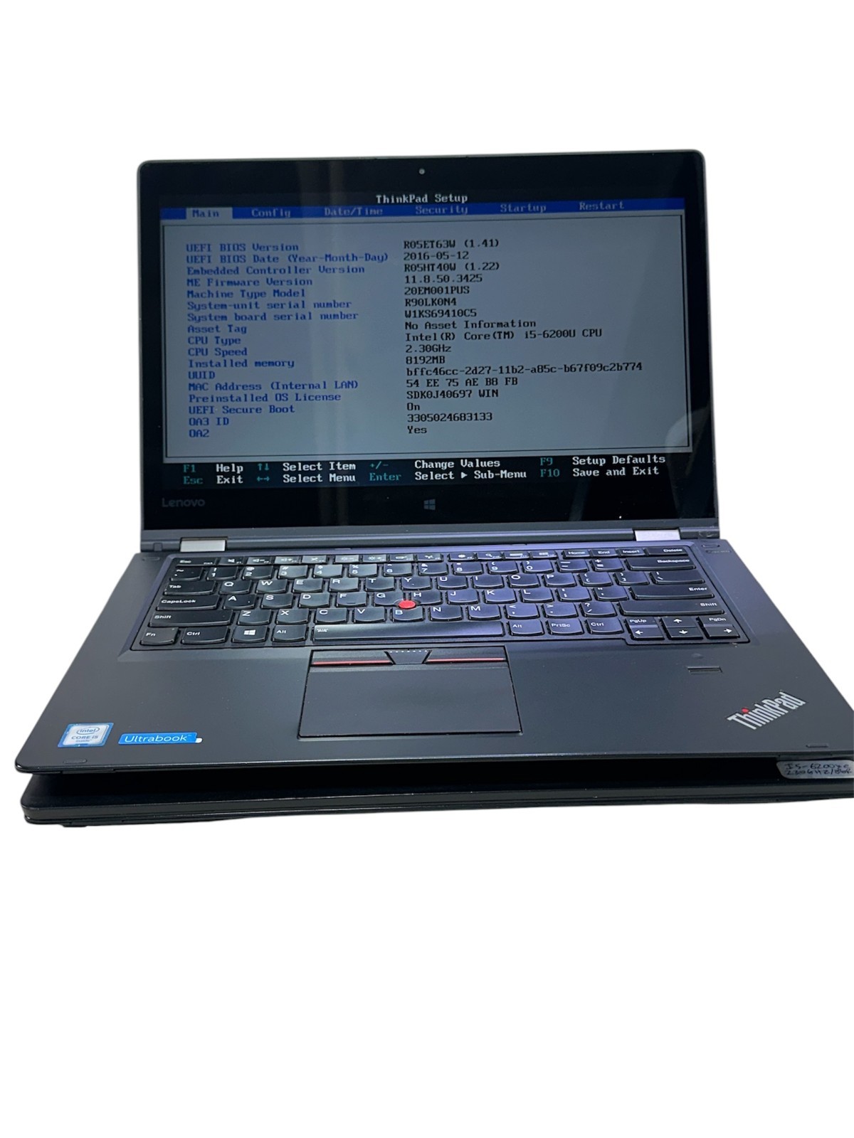 LOT OF 2:  LENOVO THINKPAD YOGA 460 CORE I5-6200U 2.30GHZ 8GB - NO SSD OS AC