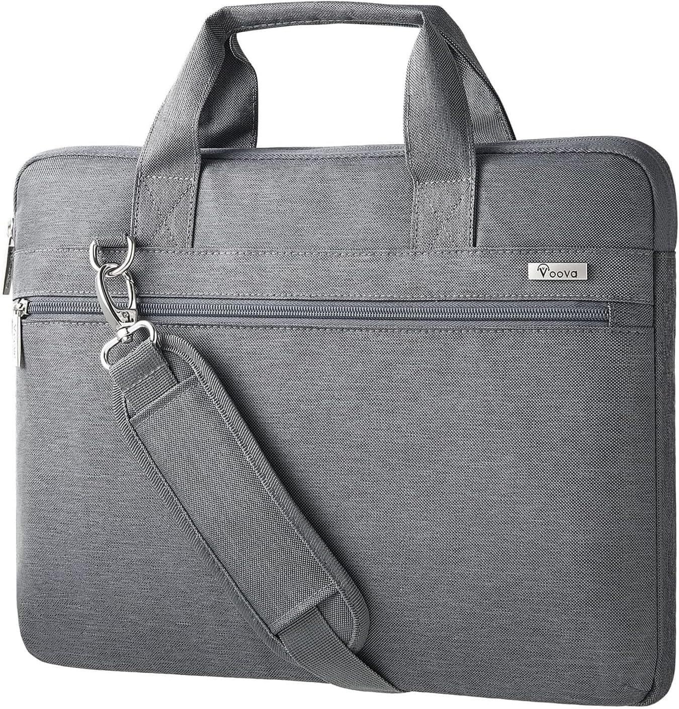 15.6-15 Inch Laptop Bag, Shoulder Bag for 15.6 Inch Laptop, MacBook Case, Gray