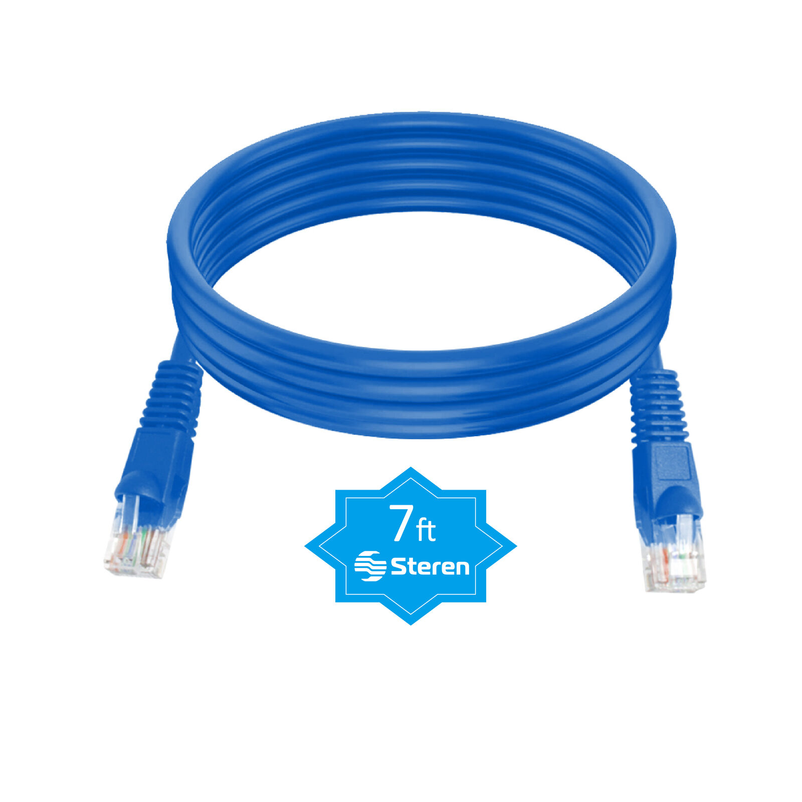 Steren 7ft Cat5e Patch Cord Non-Booted UTP cULus Blue