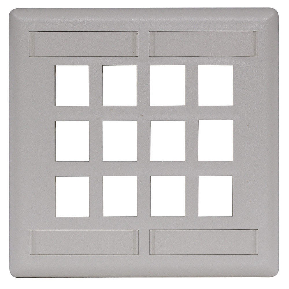 HUBBELL PREMISE WIRING IFP212OW Plate,12 Ports,Office White,Flush 22LU92